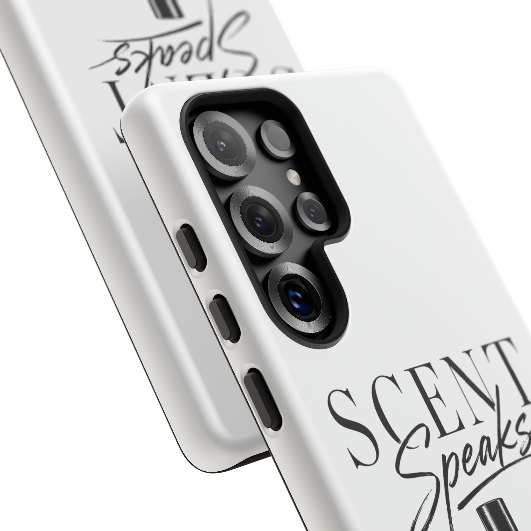 Phone Case — "Scent Speaks Louder Than Words" Perfume Bottle Design