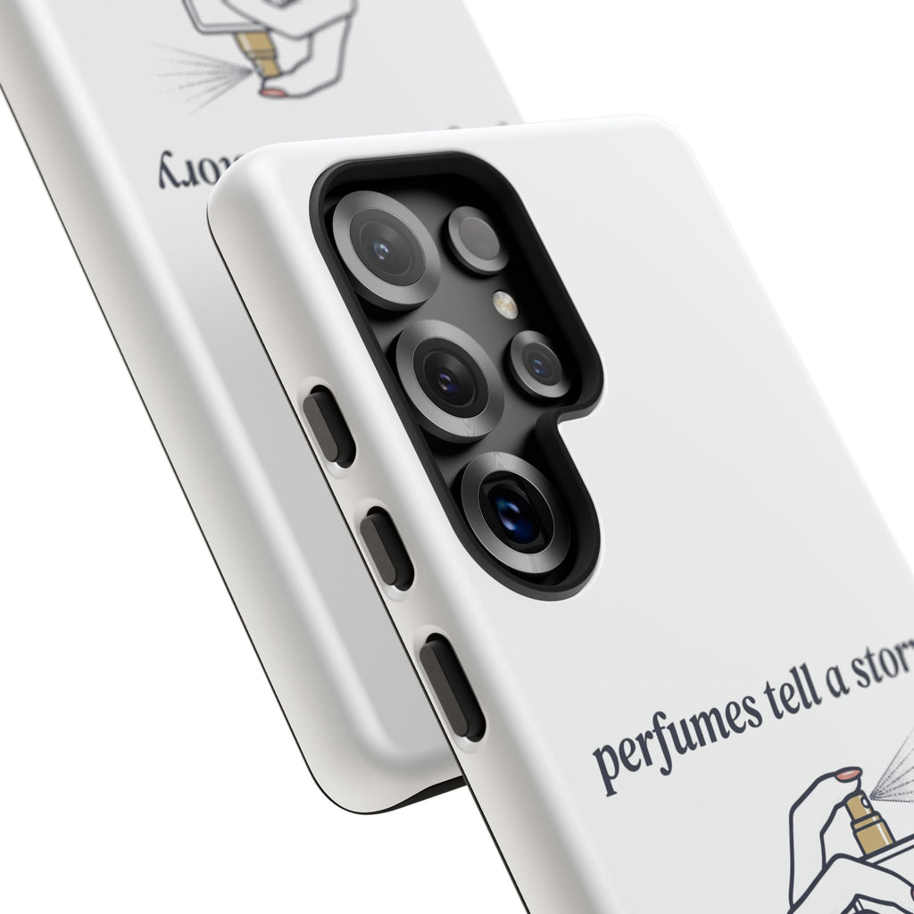 Phone Case — "perfumes tell a story" Minimalist Perfume Bottle Design