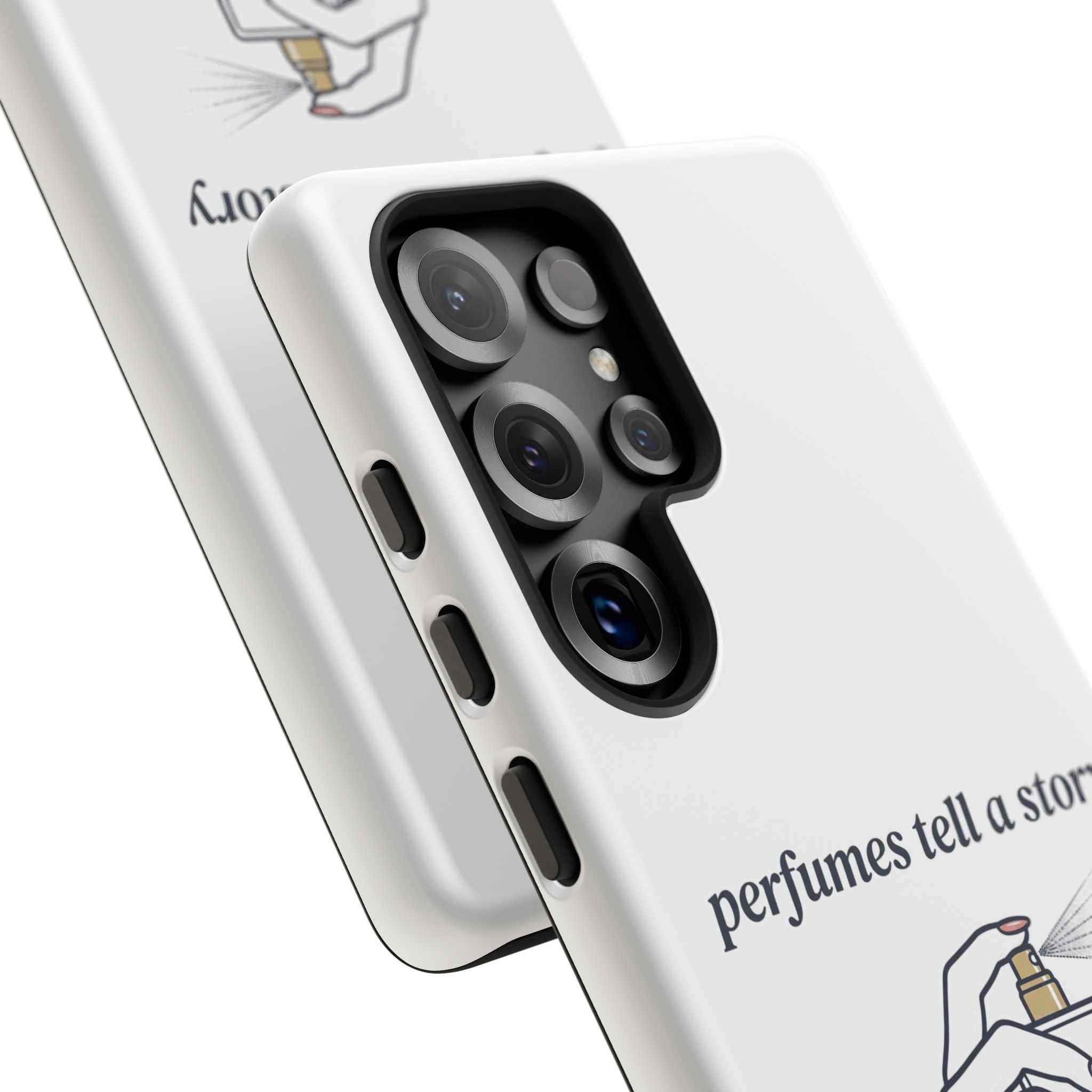 Phone Case — "perfumes tell a story" Minimalist Perfume Bottle Design