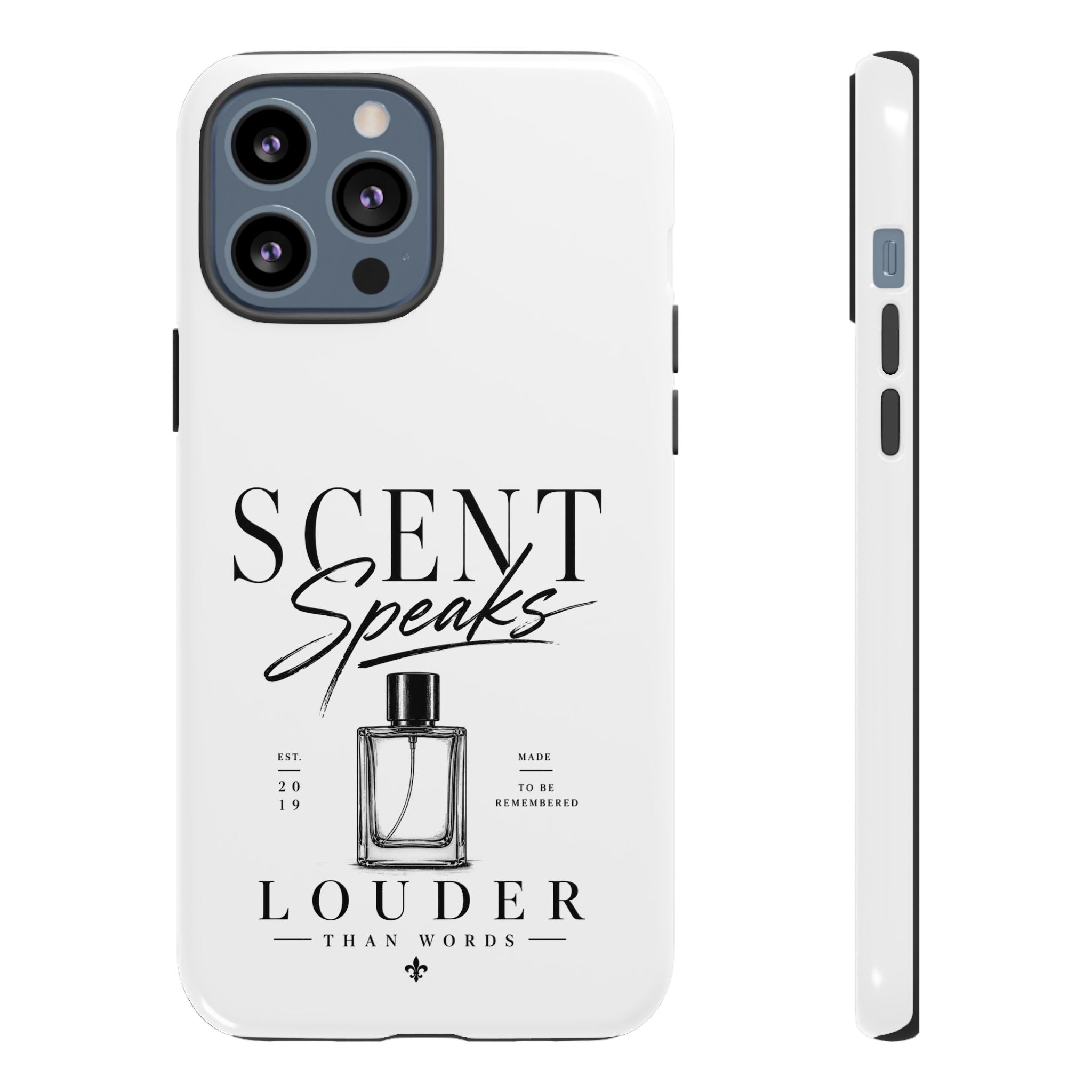 Phone Case — "Scent Speaks Louder Than Words" Perfume Bottle Design