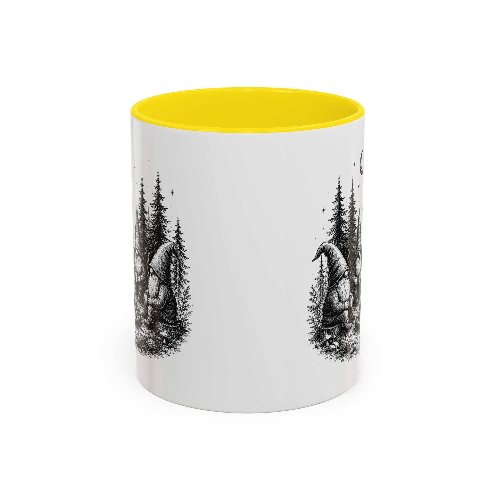 Gnome Campfire Coffee Mug — Woodland Camping Ceramic Accent Mug (11/15oz)