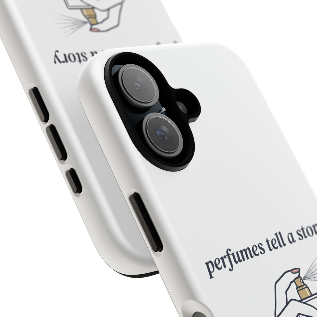 Phone Case — "perfumes tell a story" Minimalist Perfume Bottle Design