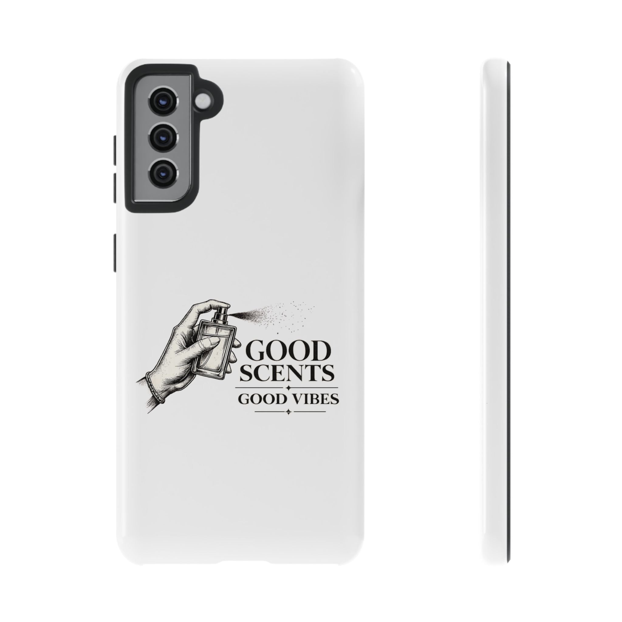 Phone Case - "Good Scents, Good Vibes" Fragrance Bottle Design