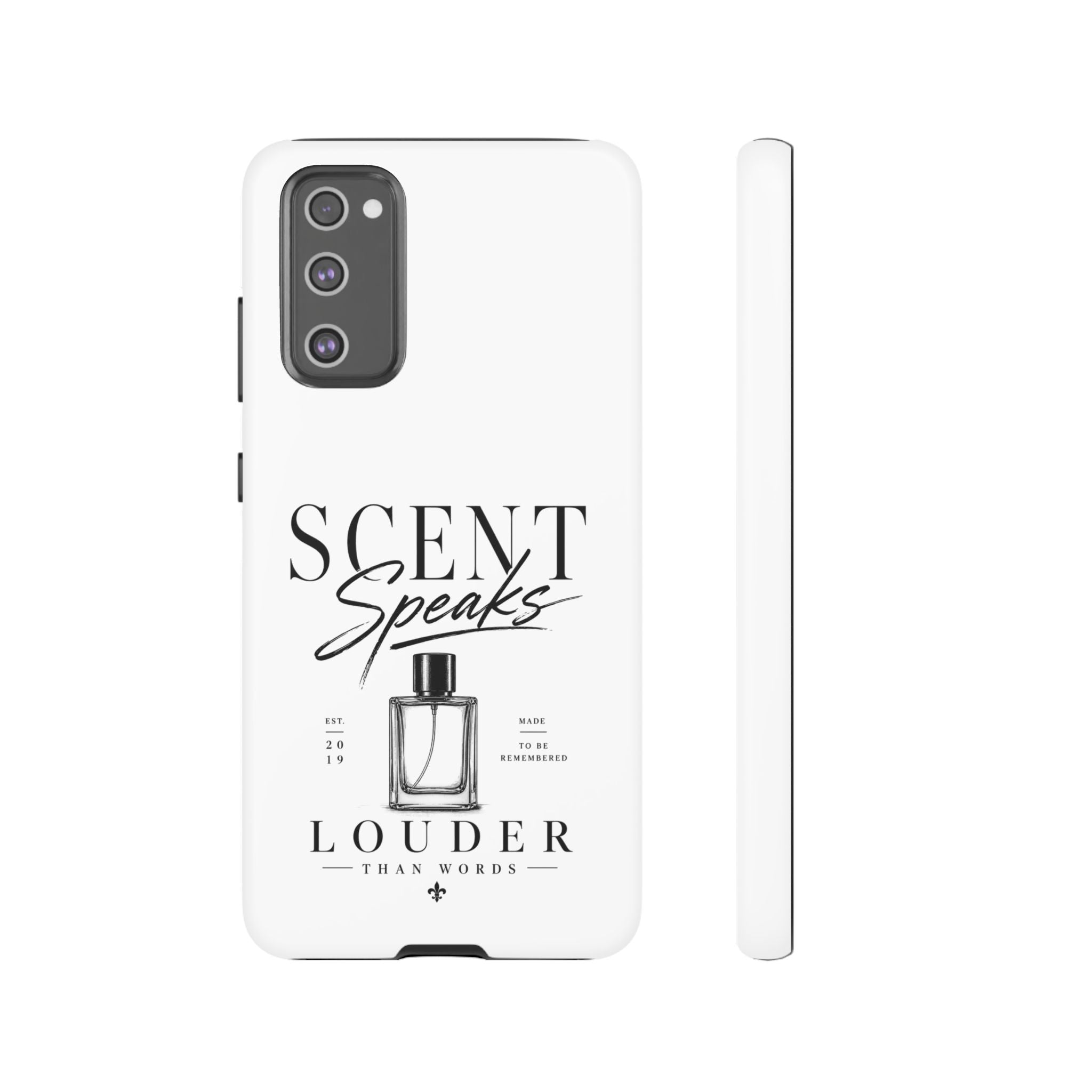 Phone Case — "Scent Speaks Louder Than Words" Perfume Bottle Design