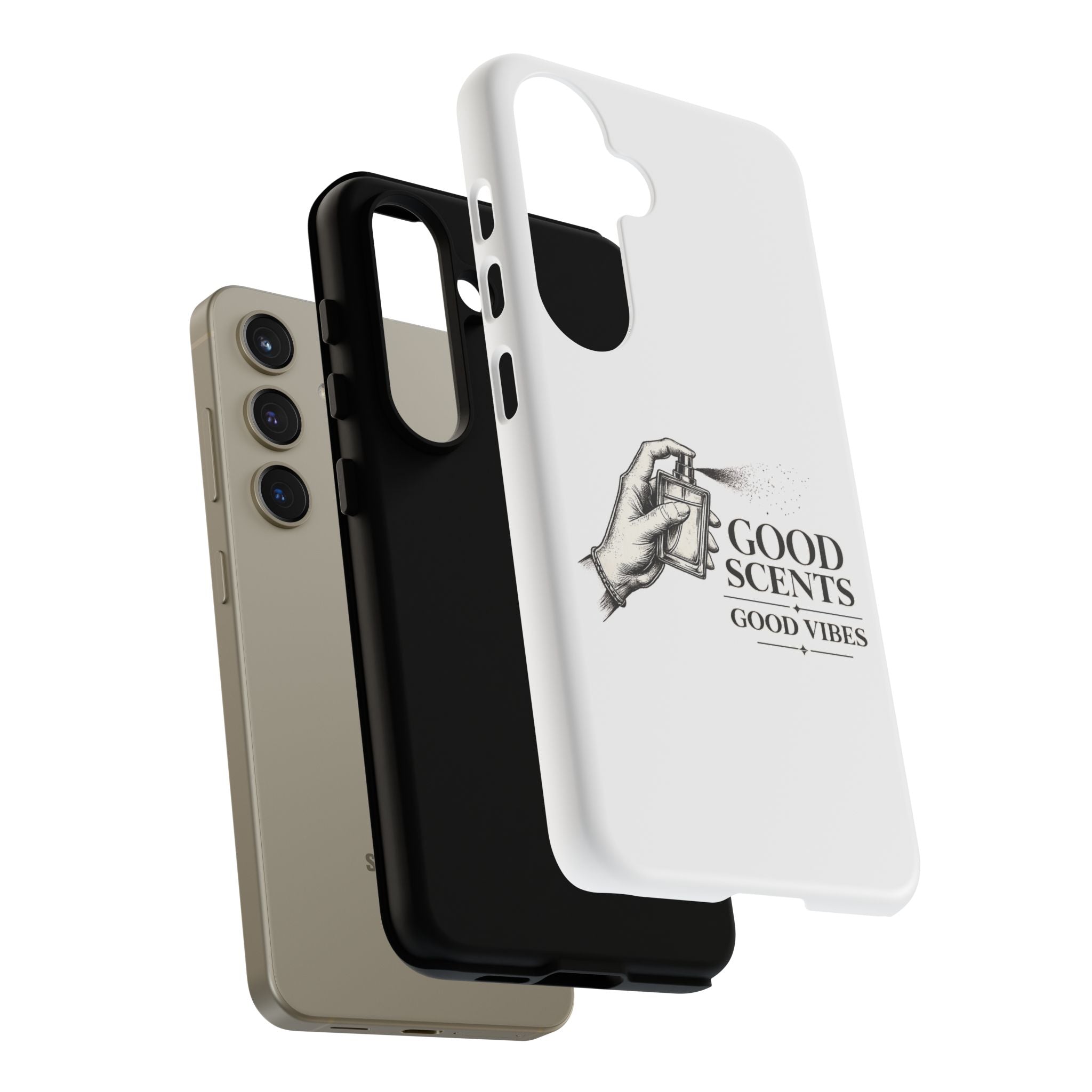 Phone Case - "Good Scents, Good Vibes" Fragrance Bottle Design