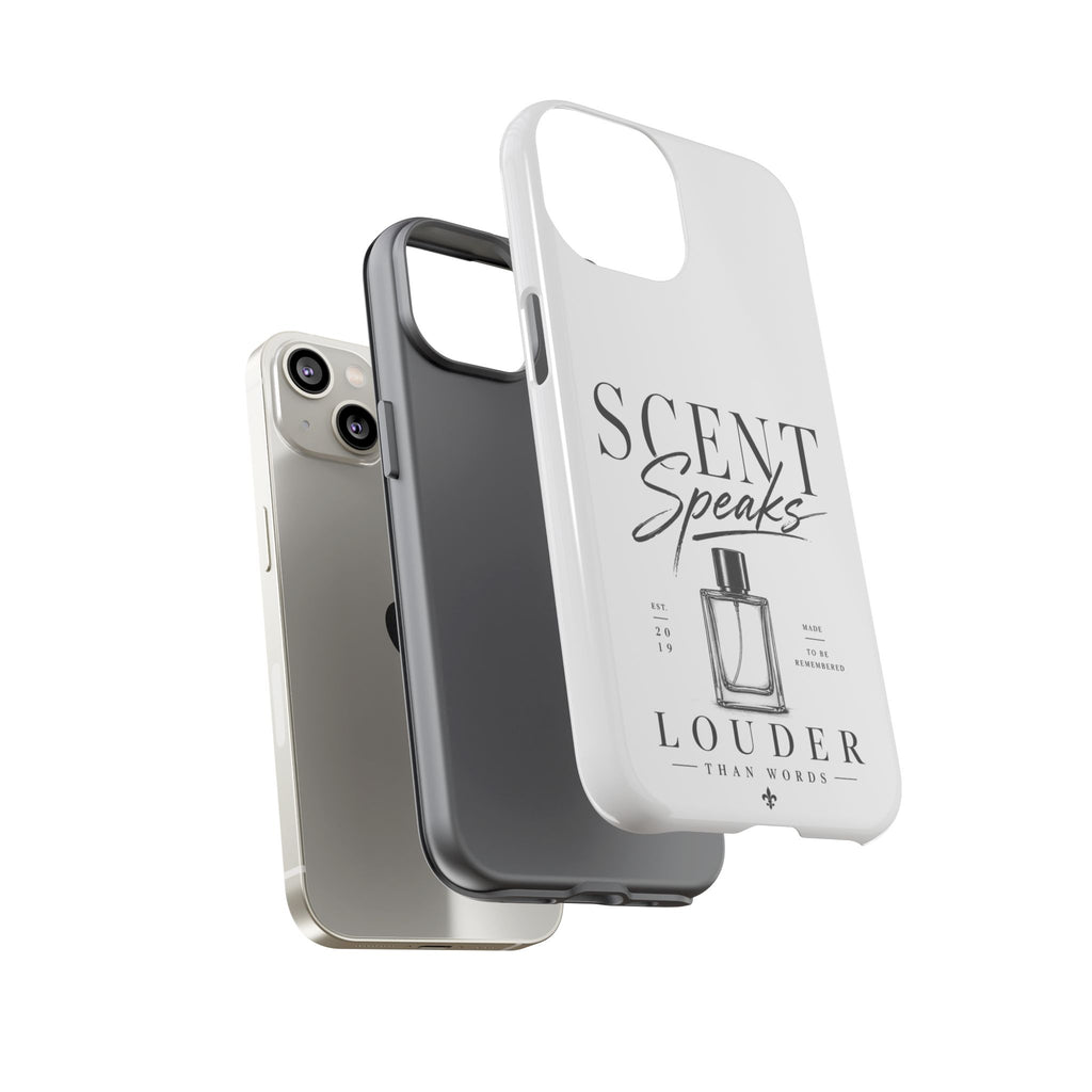 Phone Case — "Scent Speaks Louder Than Words" Perfume Bottle Design