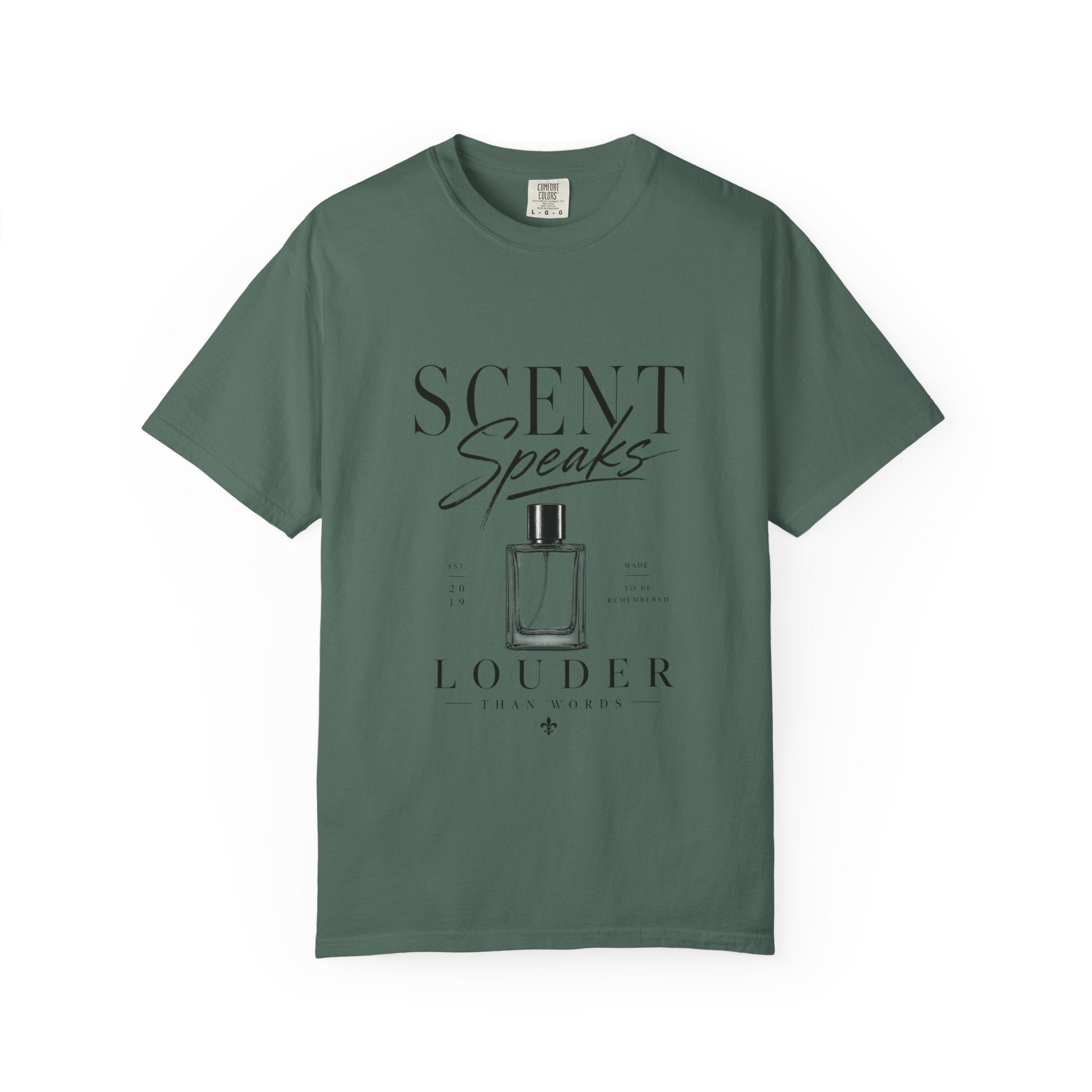 Perfume Graphic T-Shirt — “Scent Speaks Louder” Minimal Fragrance Tee
