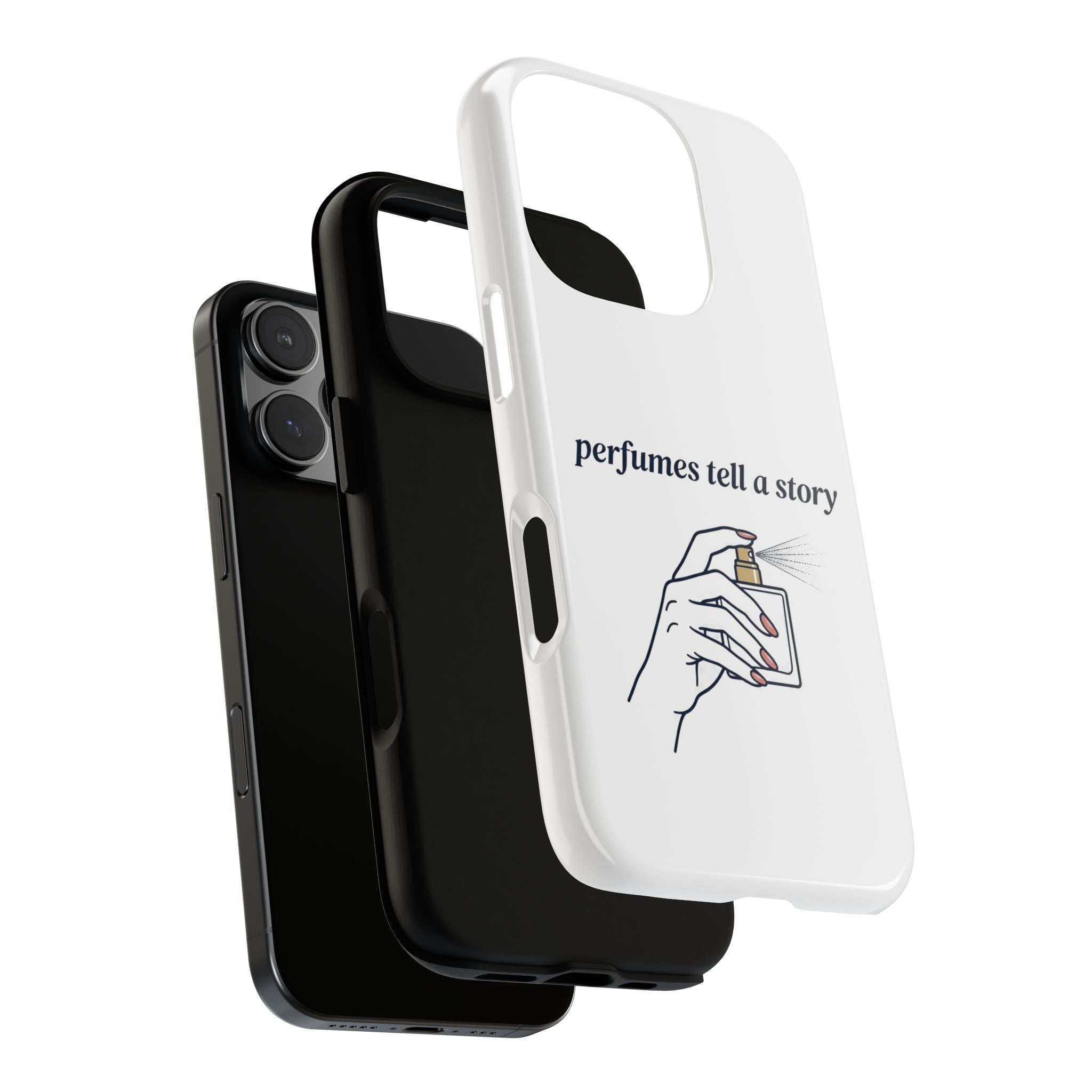 Phone Case — "perfumes tell a story" Minimalist Perfume Bottle Design