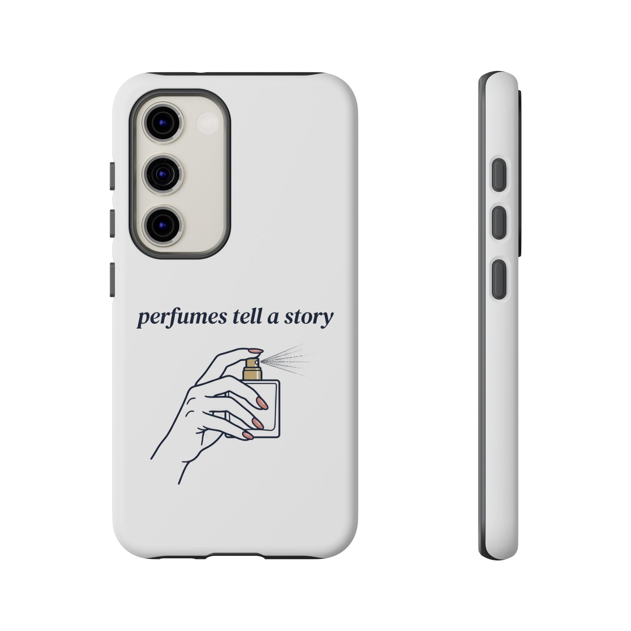 Phone Case — "perfumes tell a story" Minimalist Perfume Bottle Design