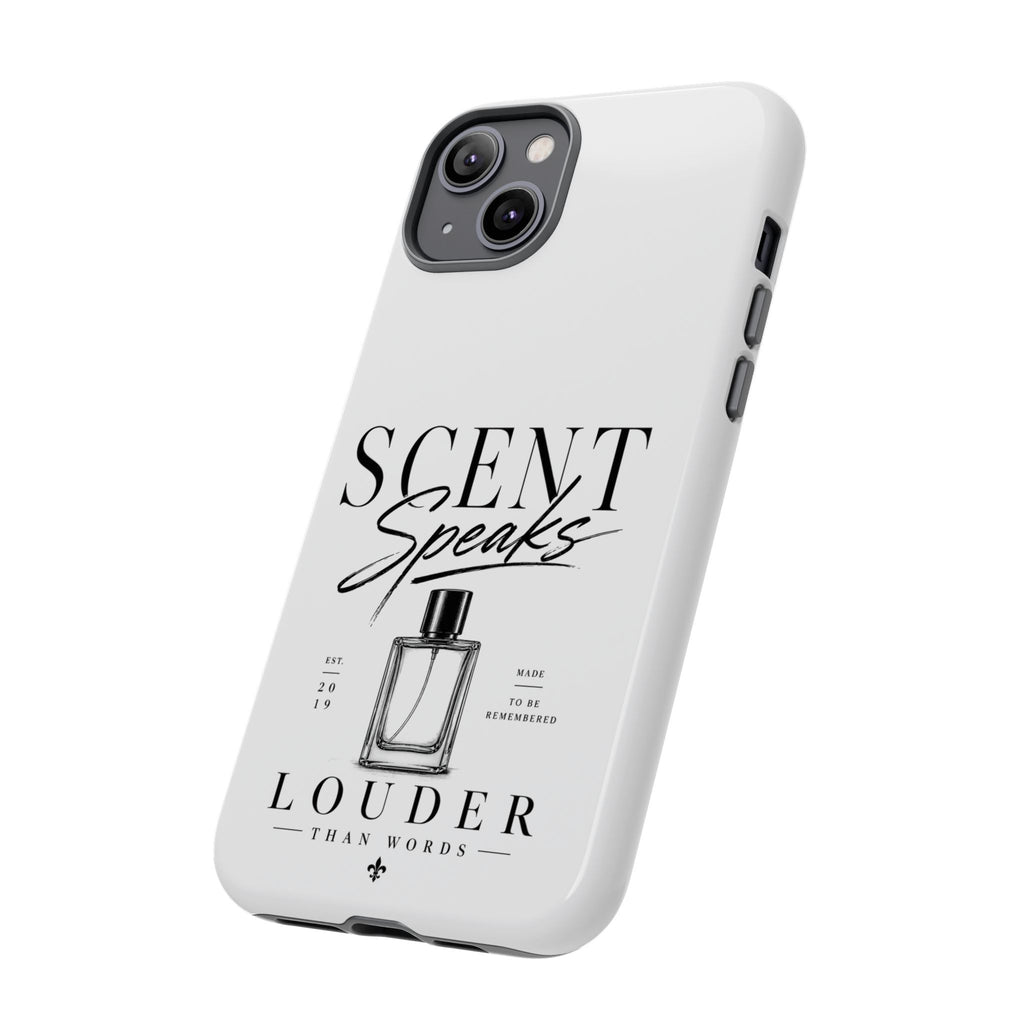 Phone Case — "Scent Speaks Louder Than Words" Perfume Bottle Design