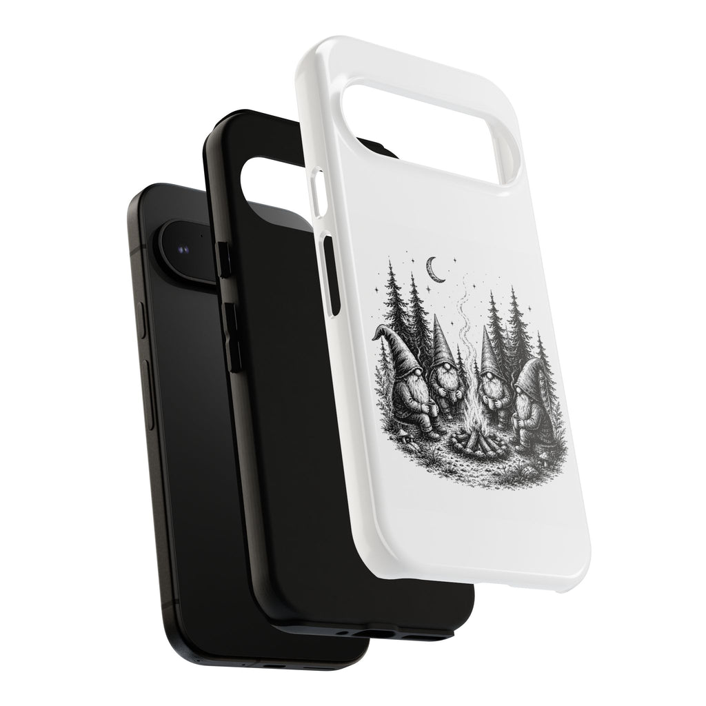 Gnome Campfire Protective Phone Case — Night Forest Illustration