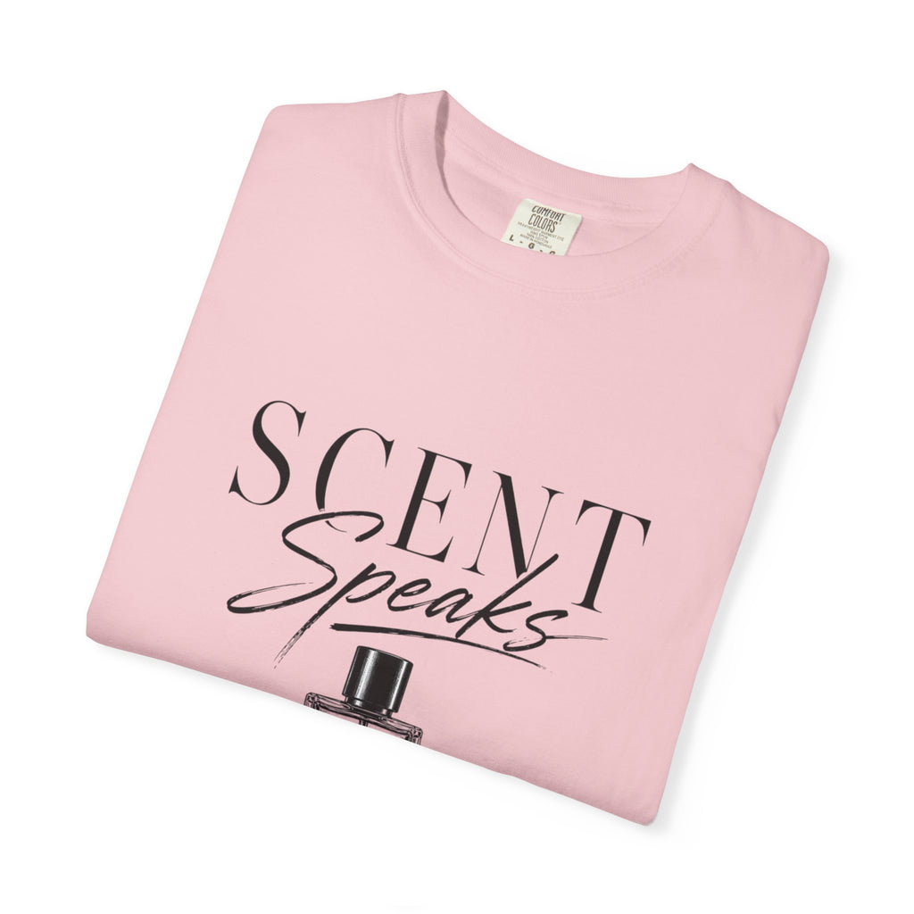 Perfume Graphic T-Shirt — “Scent Speaks Louder” Minimal Fragrance Tee