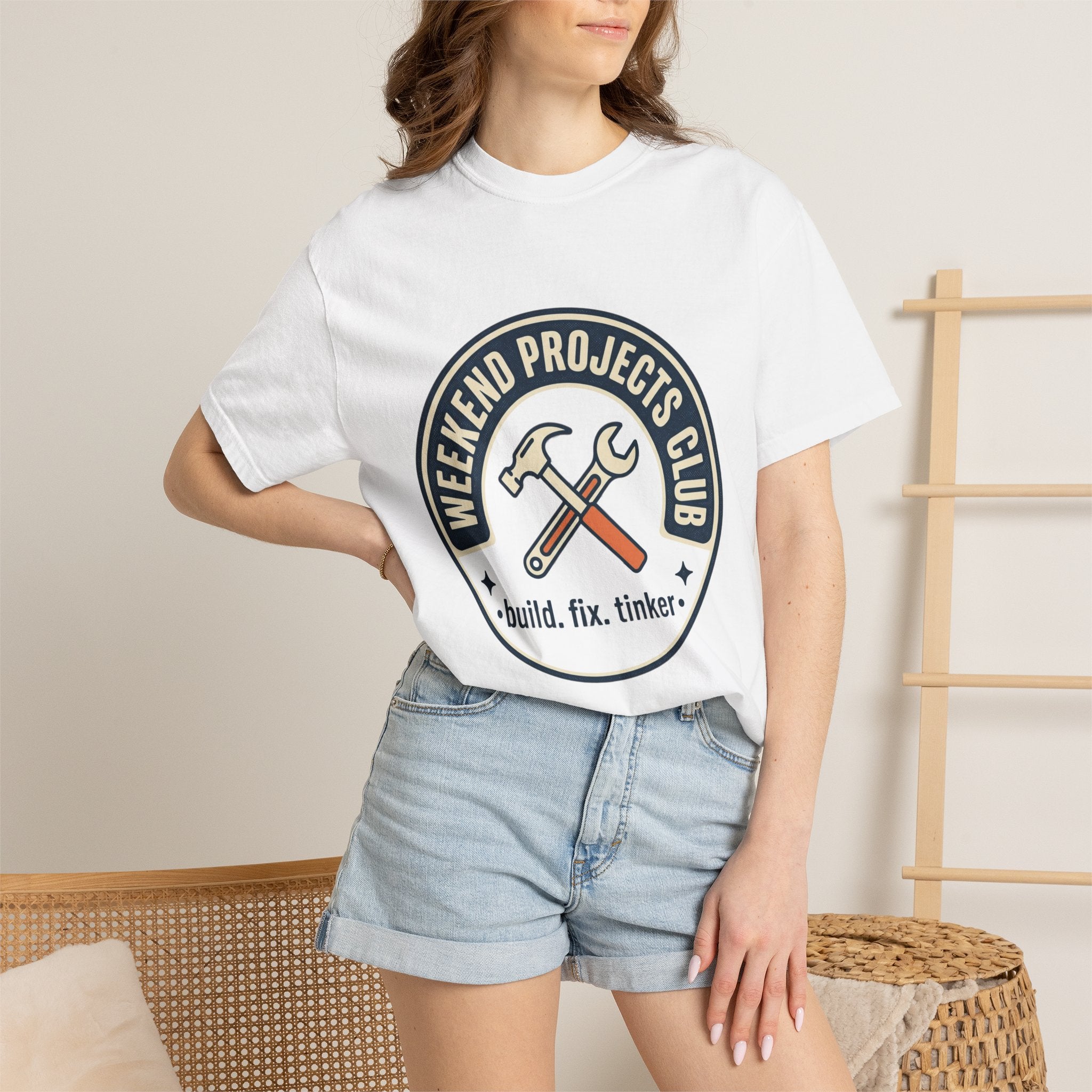 Weekend Projects Club T-Shirt — Build. Fix. Tinker. Vintage Tool Graphic Tee