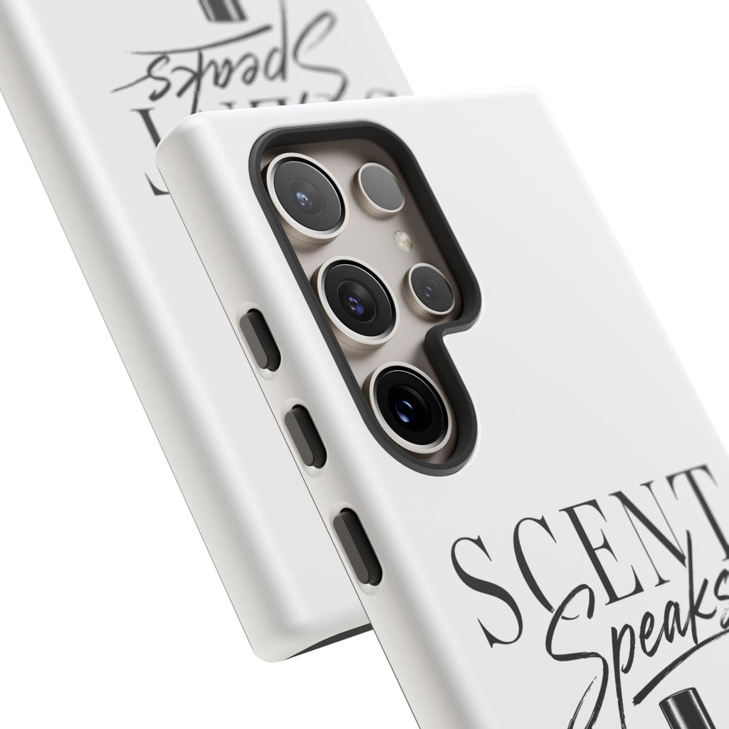 Phone Case — "Scent Speaks Louder Than Words" Perfume Bottle Design