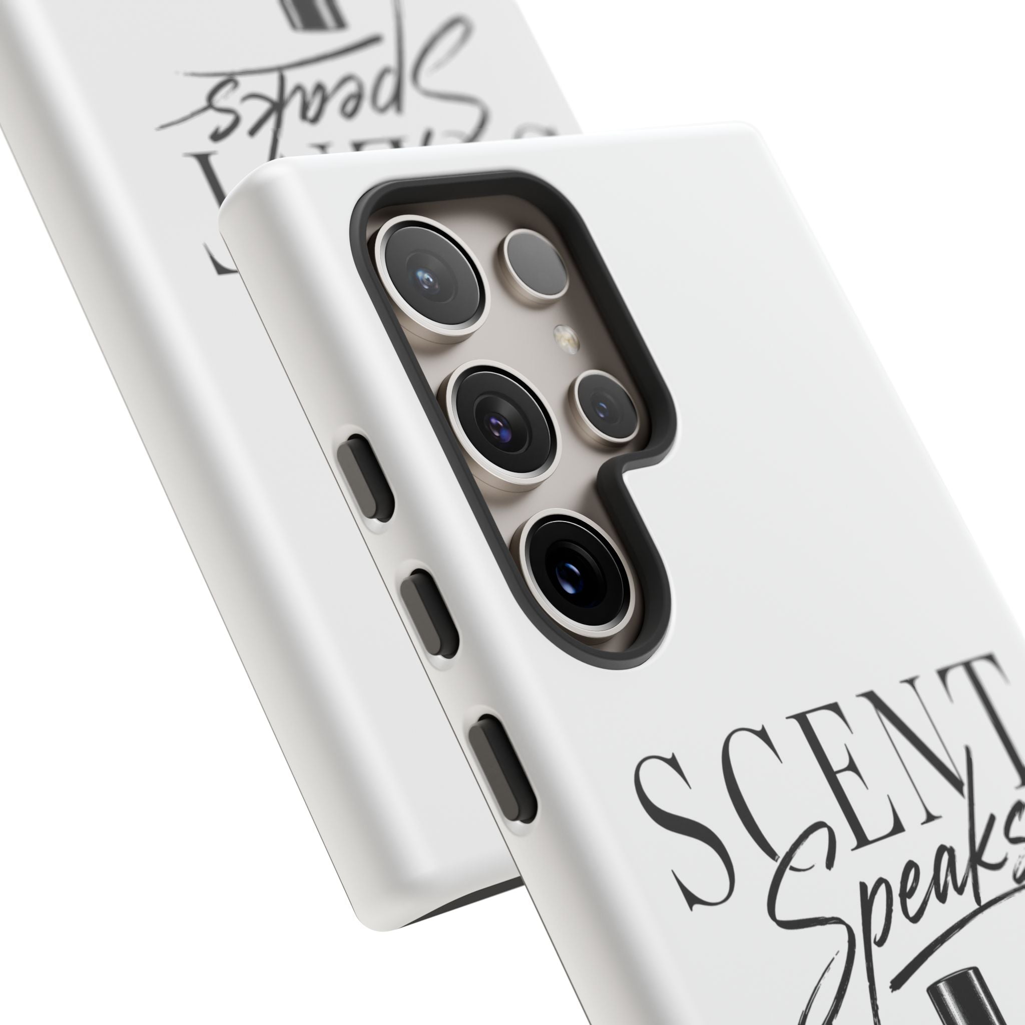 Phone Case — "Scent Speaks Louder Than Words" Perfume Bottle Design