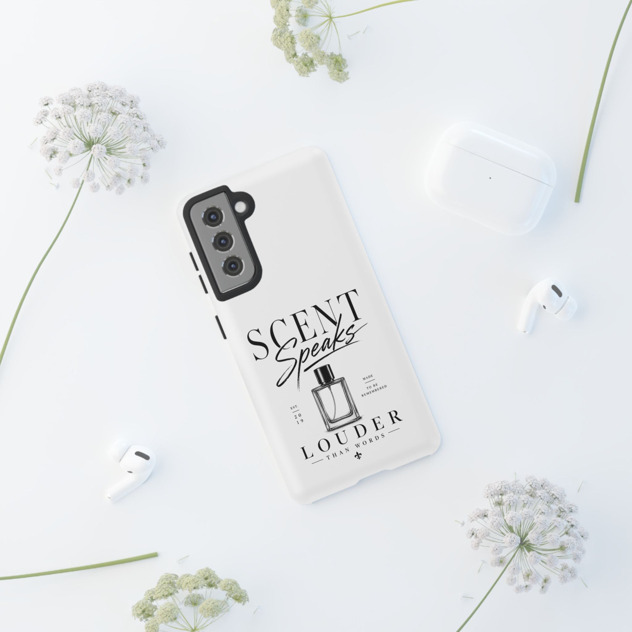 Phone Case — "Scent Speaks Louder Than Words" Perfume Bottle Design