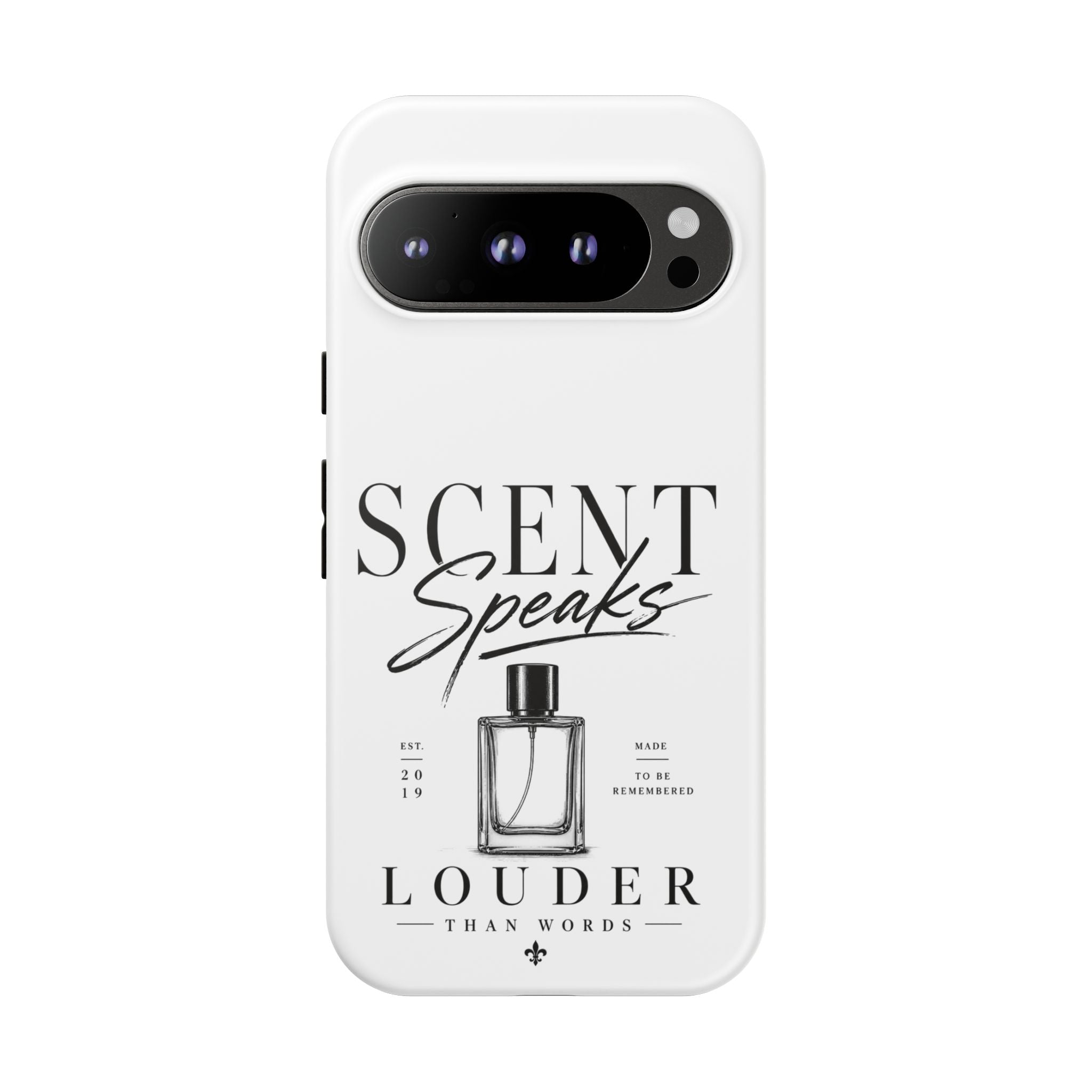 Phone Case — "Scent Speaks Louder Than Words" Perfume Bottle Design