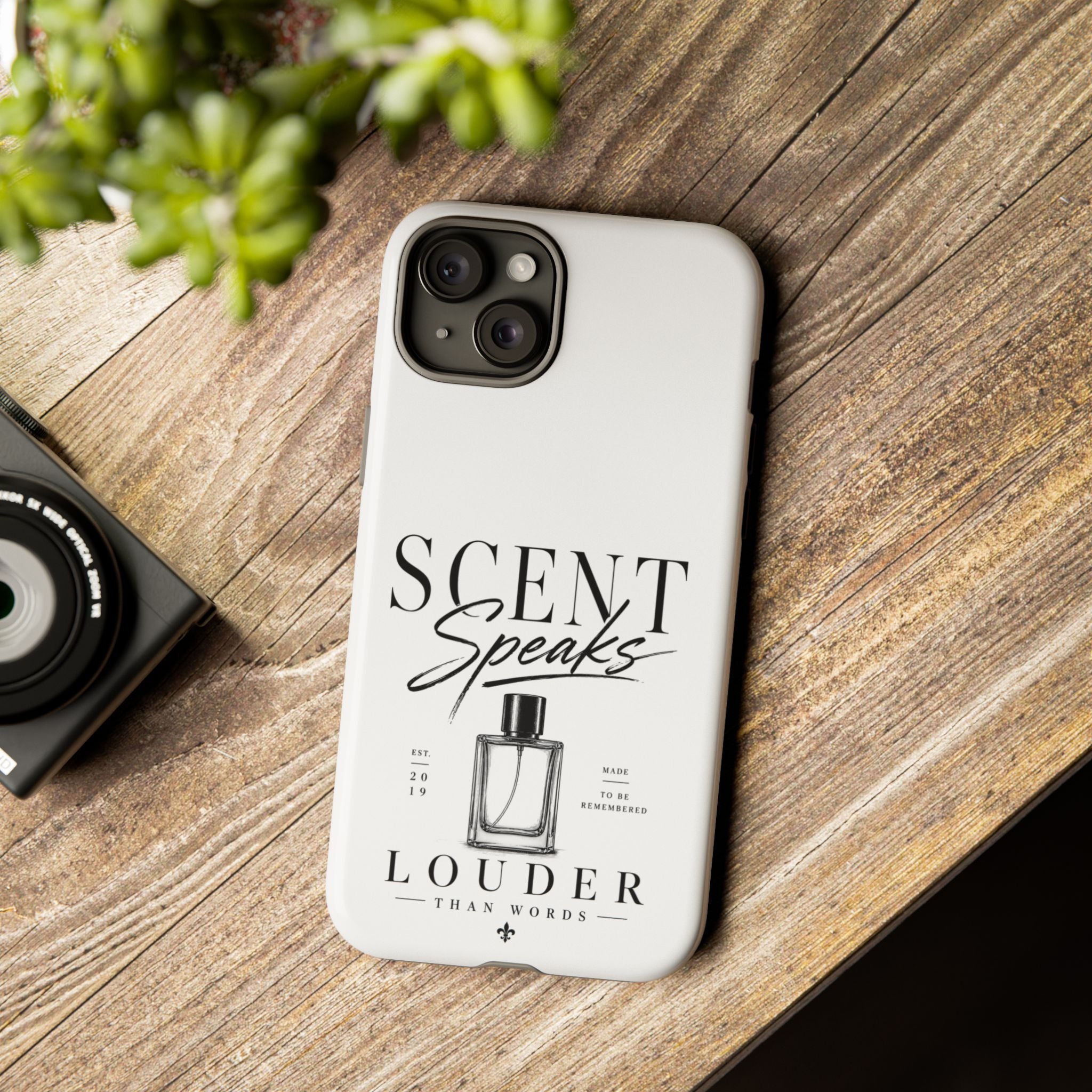Phone Case — "Scent Speaks Louder Than Words" Perfume Bottle Design