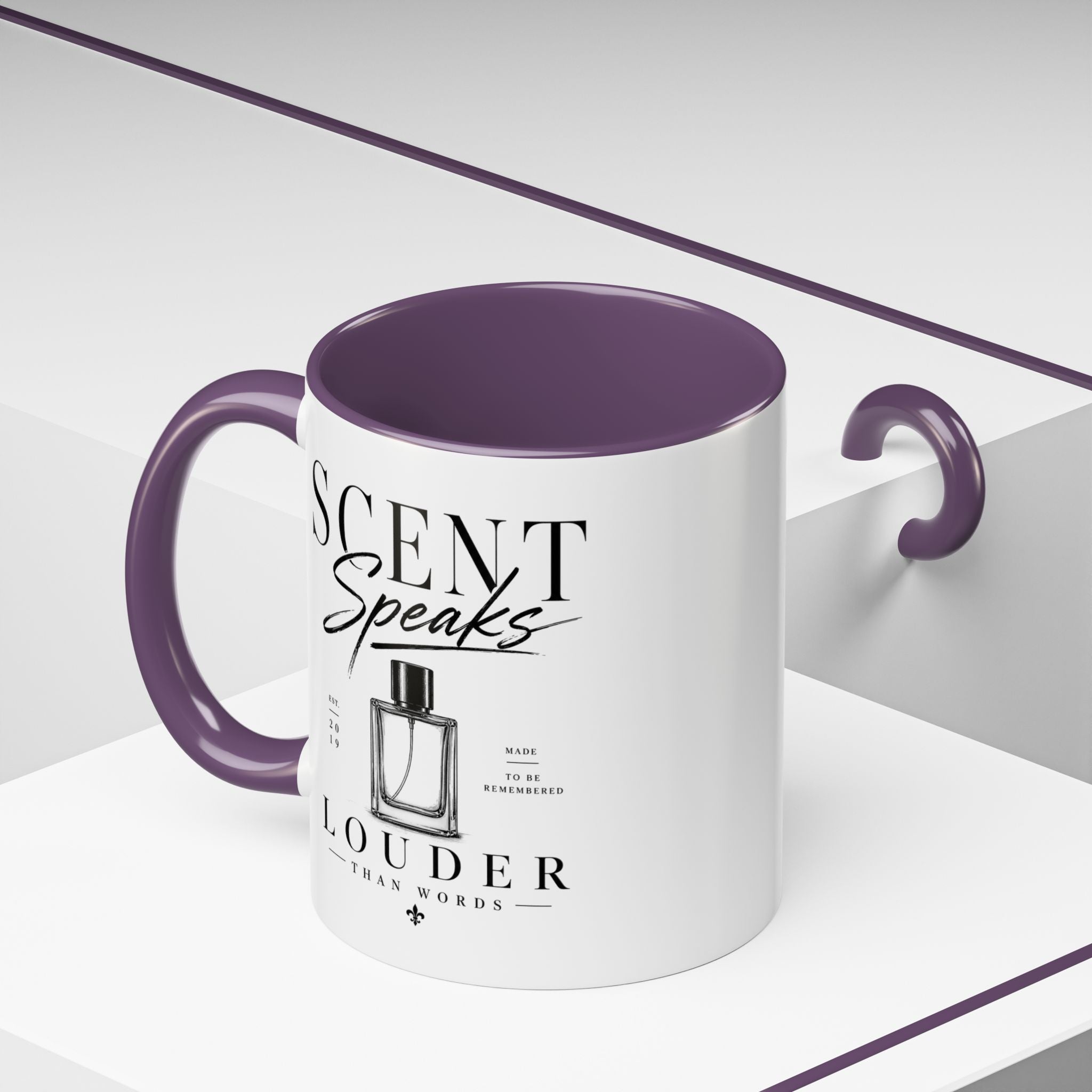 Scent Speaks Coffee Mug — "Scent Speaks Louder Than Words" Accent Mug (11/15oz)