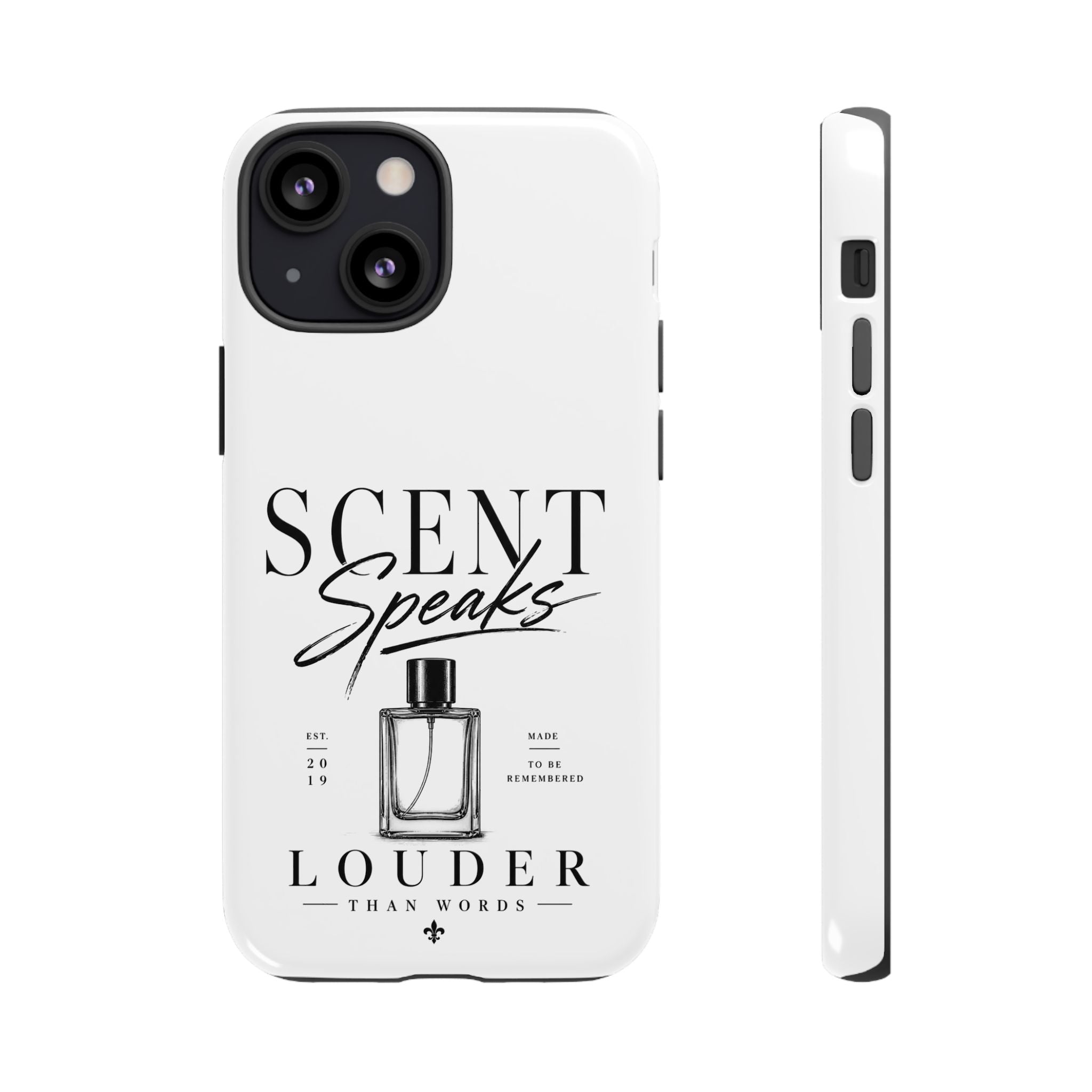 Phone Case — "Scent Speaks Louder Than Words" Perfume Bottle Design
