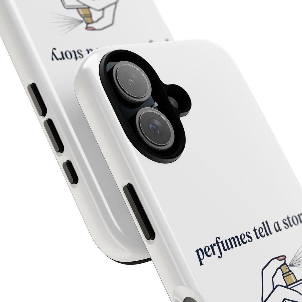 Phone Case — "perfumes tell a story" Minimalist Perfume Bottle Design