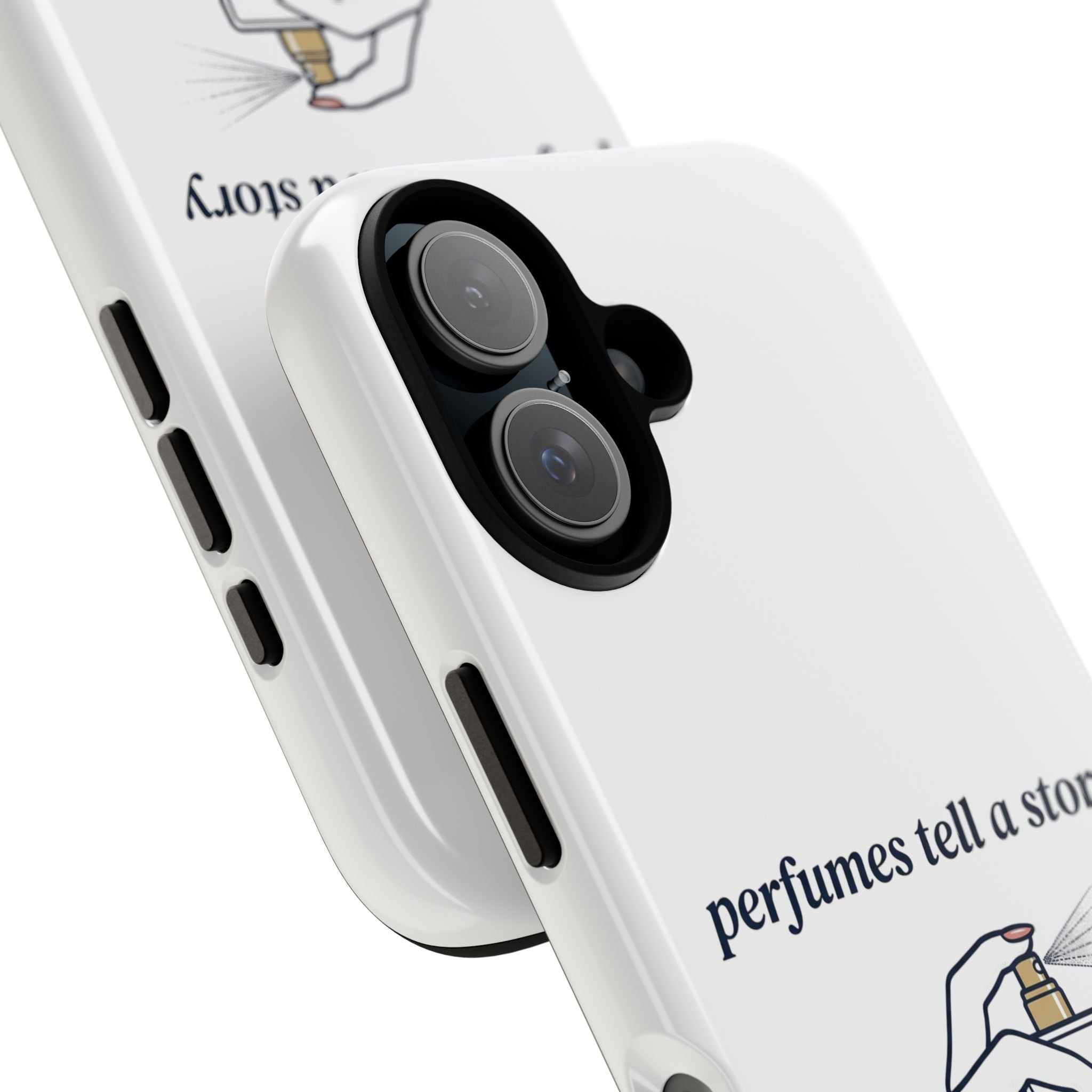 Phone Case — "perfumes tell a story" Minimalist Perfume Bottle Design
