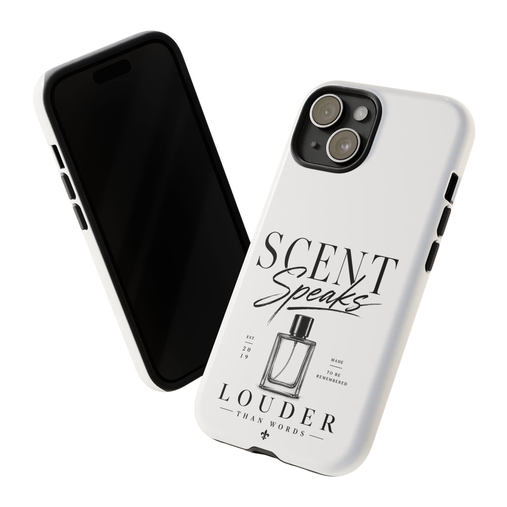 Phone Case — "Scent Speaks Louder Than Words" Perfume Bottle Design