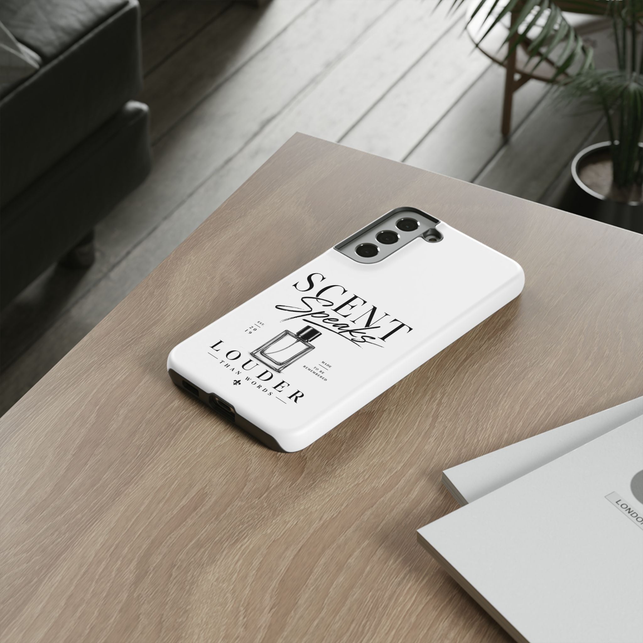 Phone Case — "Scent Speaks Louder Than Words" Perfume Bottle Design
