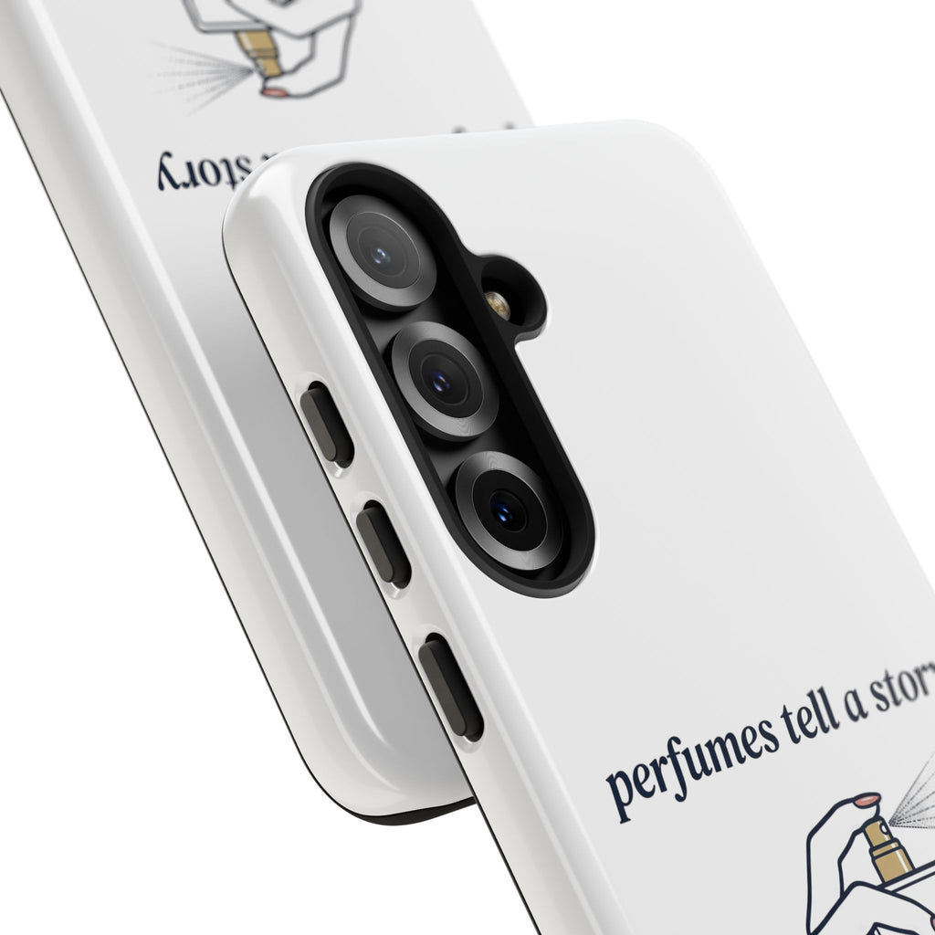 Phone Case — "perfumes tell a story" Minimalist Perfume Bottle Design