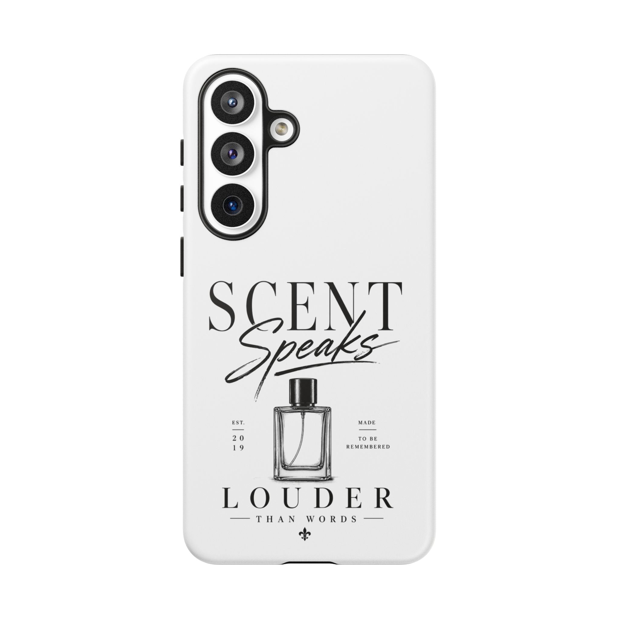 Phone Case — "Scent Speaks Louder Than Words" Perfume Bottle Design