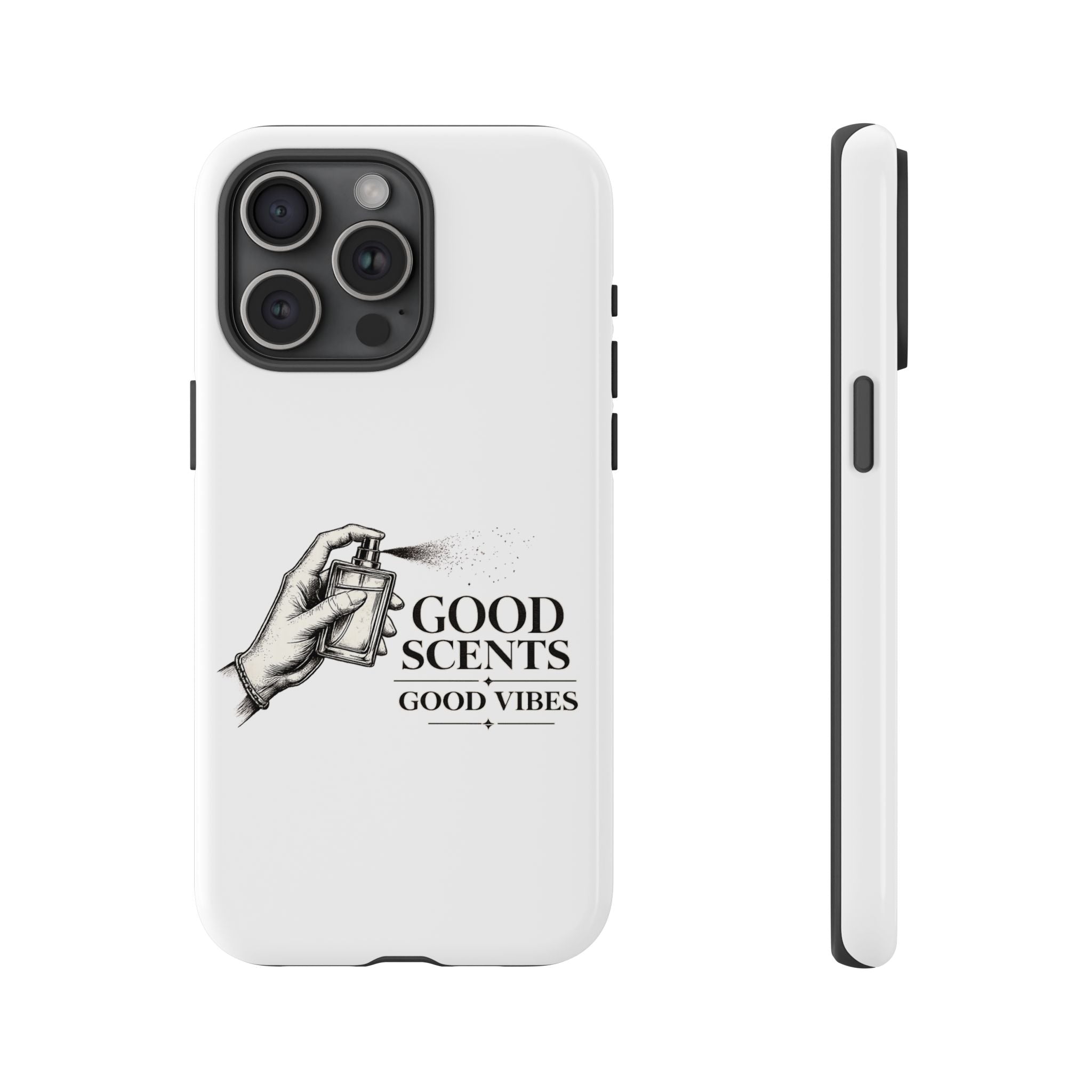 Phone Case - "Good Scents, Good Vibes" Fragrance Bottle Design