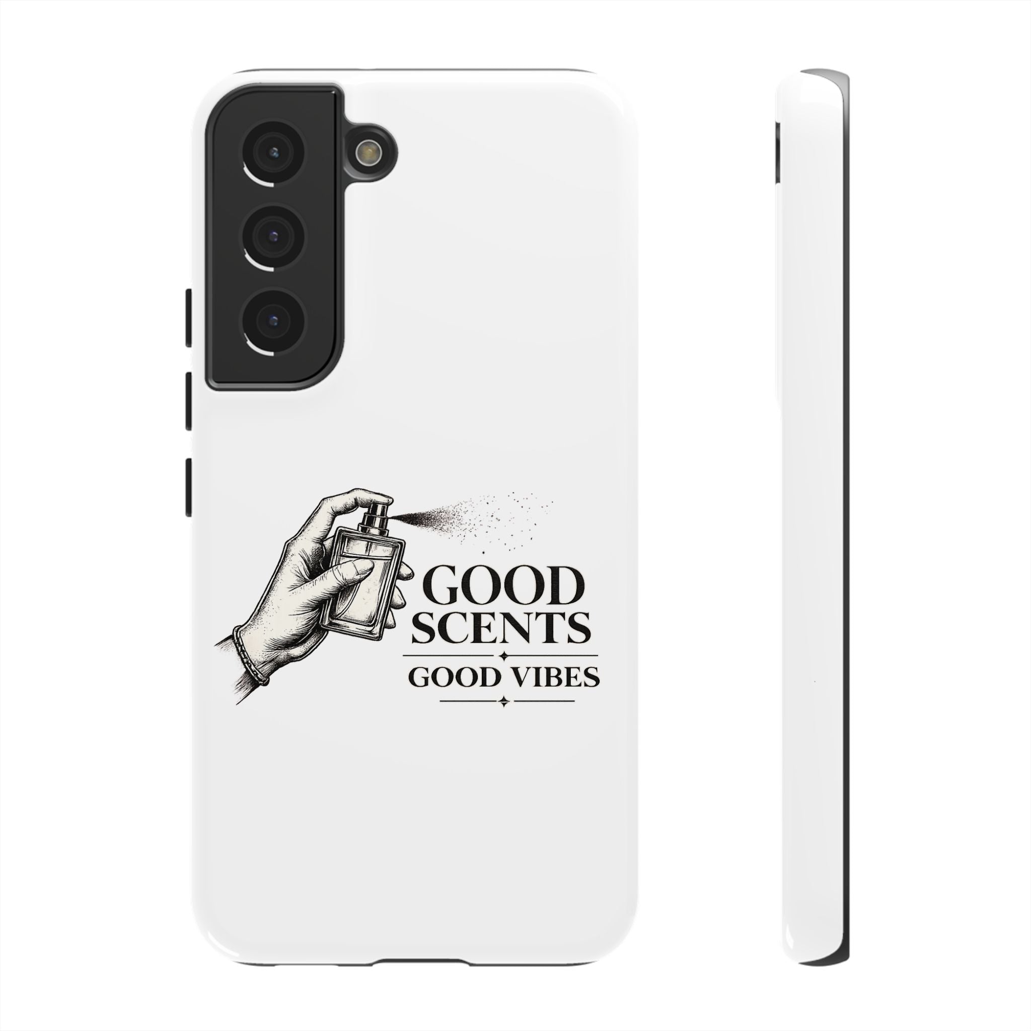 Phone Case - "Good Scents, Good Vibes" Fragrance Bottle Design