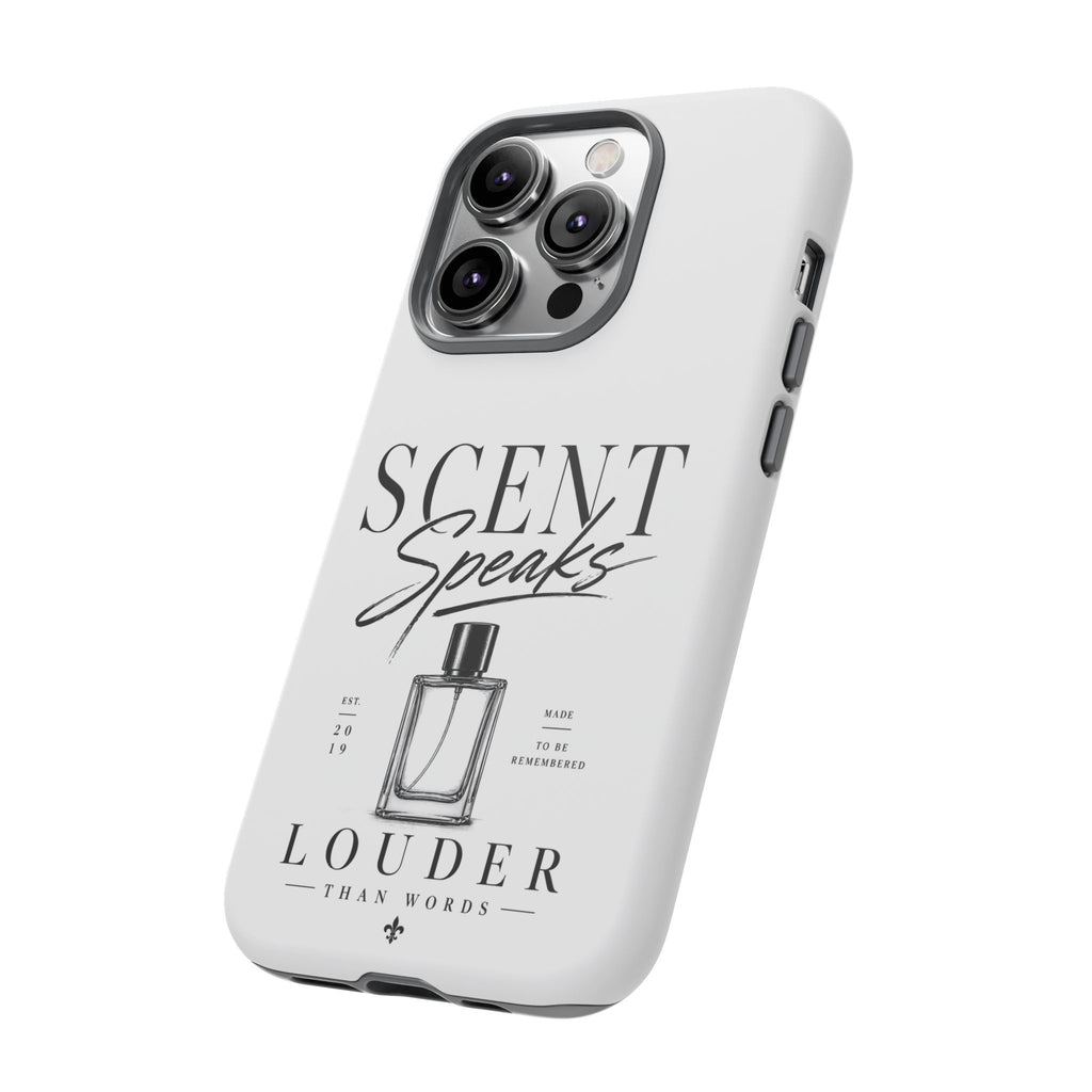 Phone Case — "Scent Speaks Louder Than Words" Perfume Bottle Design