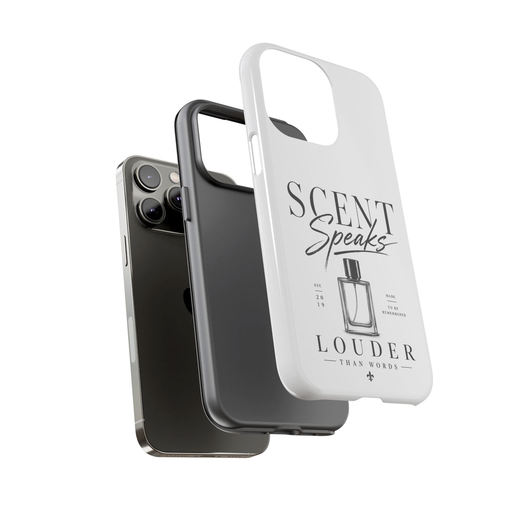 Phone Case — "Scent Speaks Louder Than Words" Perfume Bottle Design