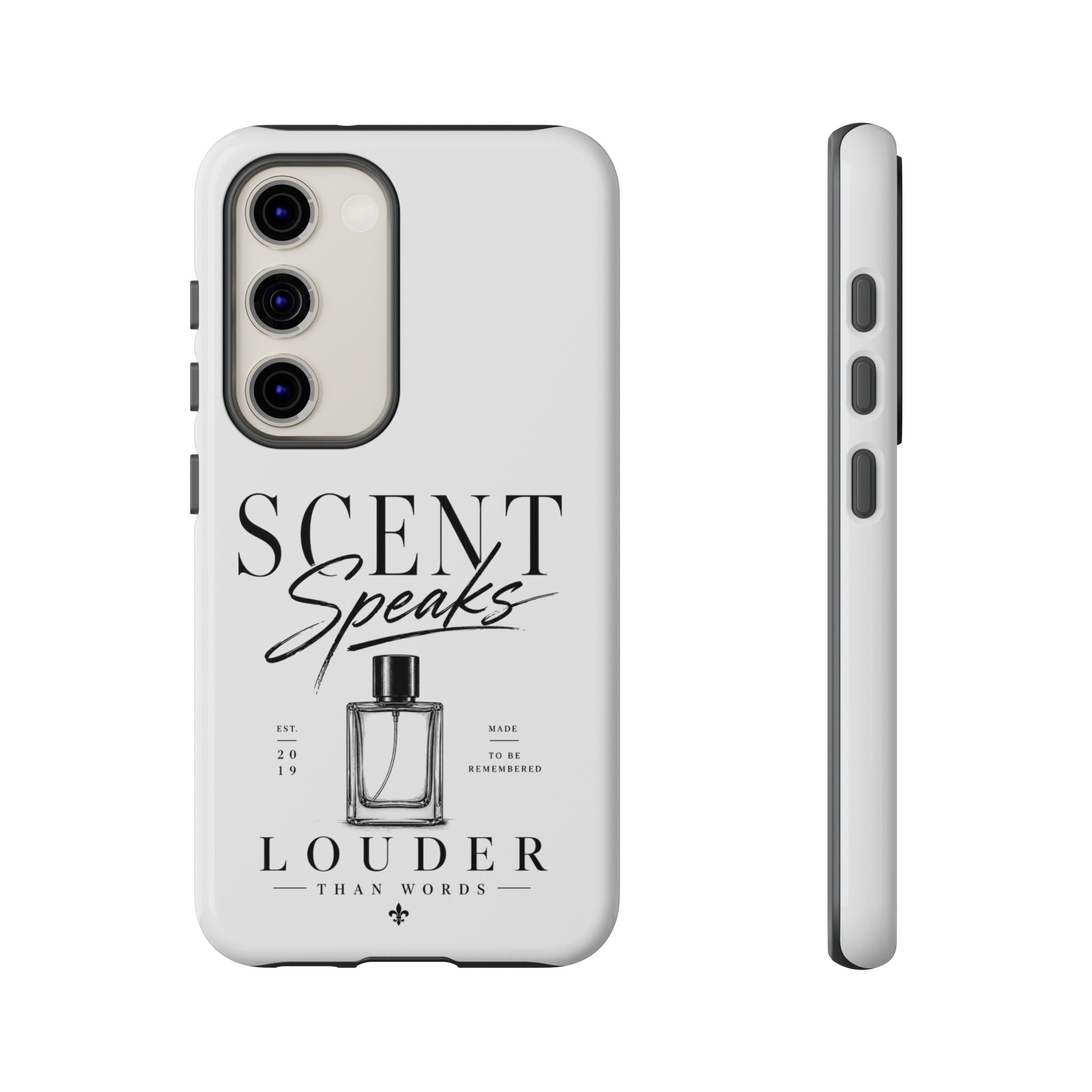 Phone Case — "Scent Speaks Louder Than Words" Perfume Bottle Design