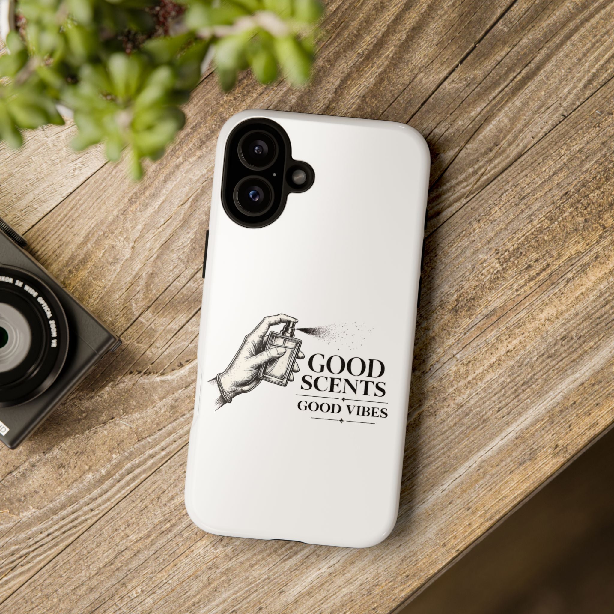 Phone Case - "Good Scents, Good Vibes" Fragrance Bottle Design