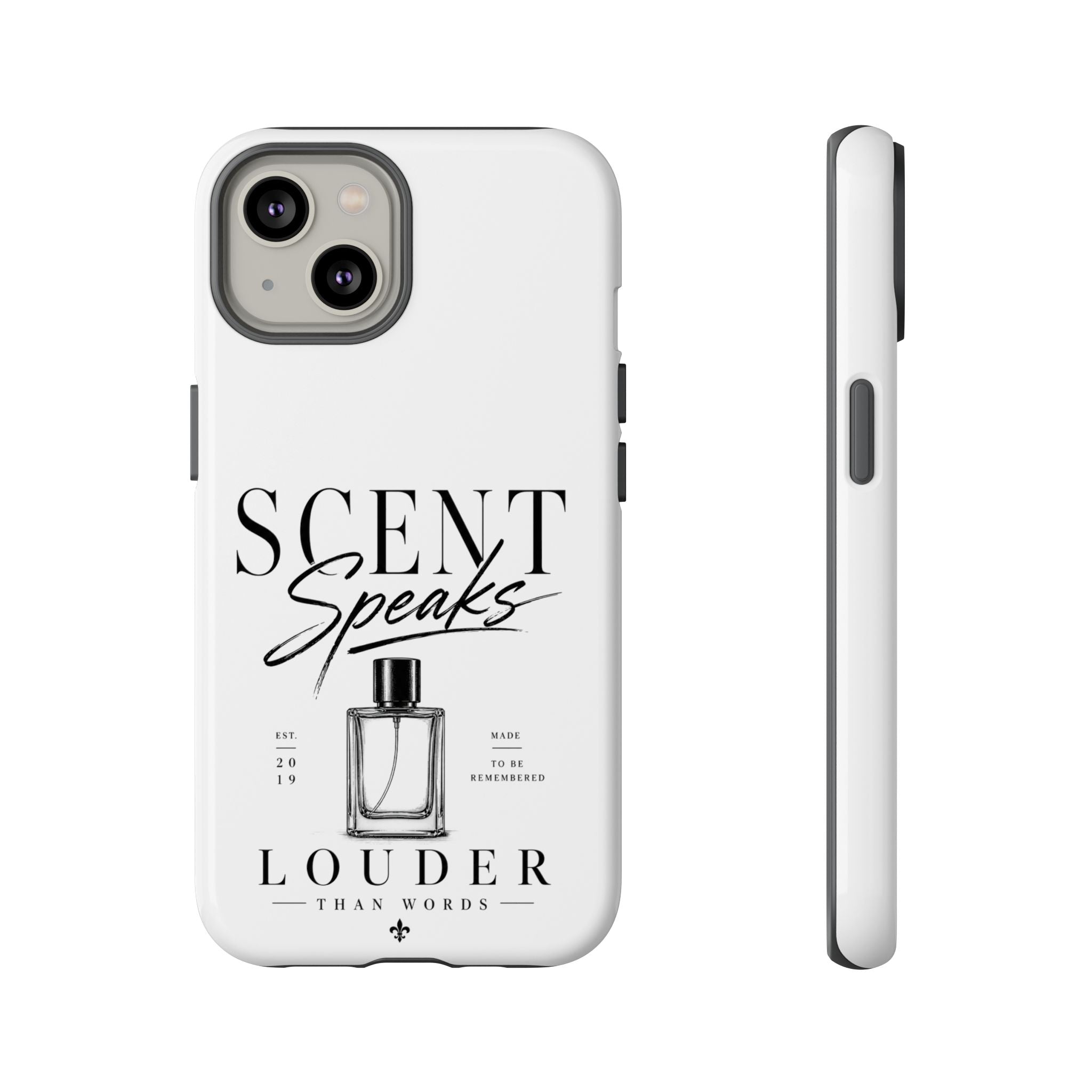 Phone Case — "Scent Speaks Louder Than Words" Perfume Bottle Design