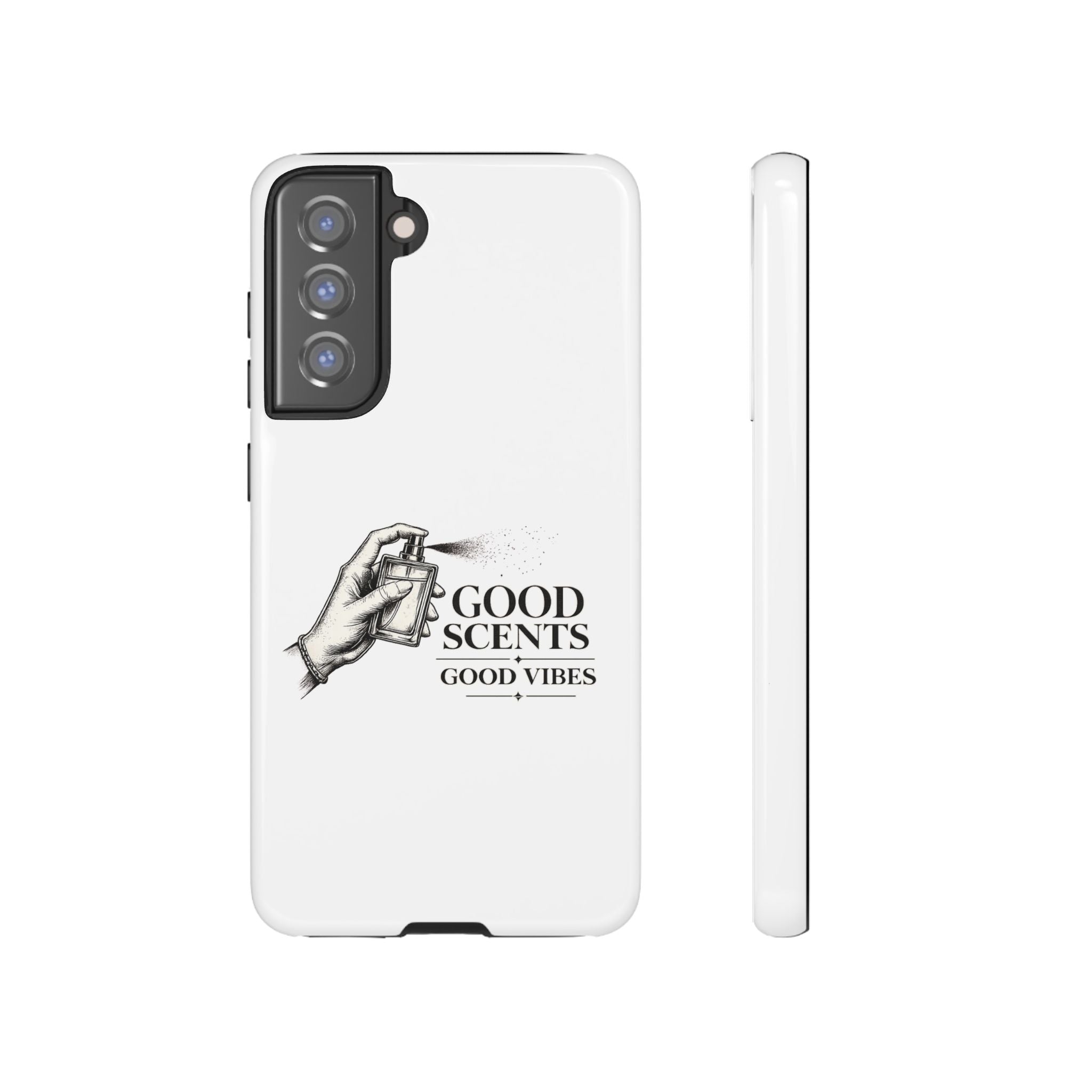 Phone Case - "Good Scents, Good Vibes" Fragrance Bottle Design