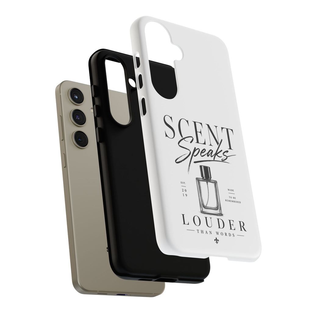 Phone Case — "Scent Speaks Louder Than Words" Perfume Bottle Design