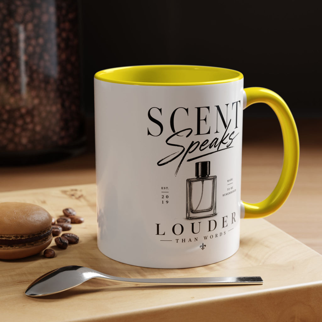 Scent Speaks Coffee Mug — "Scent Speaks Louder Than Words" Accent Mug (11/15oz)