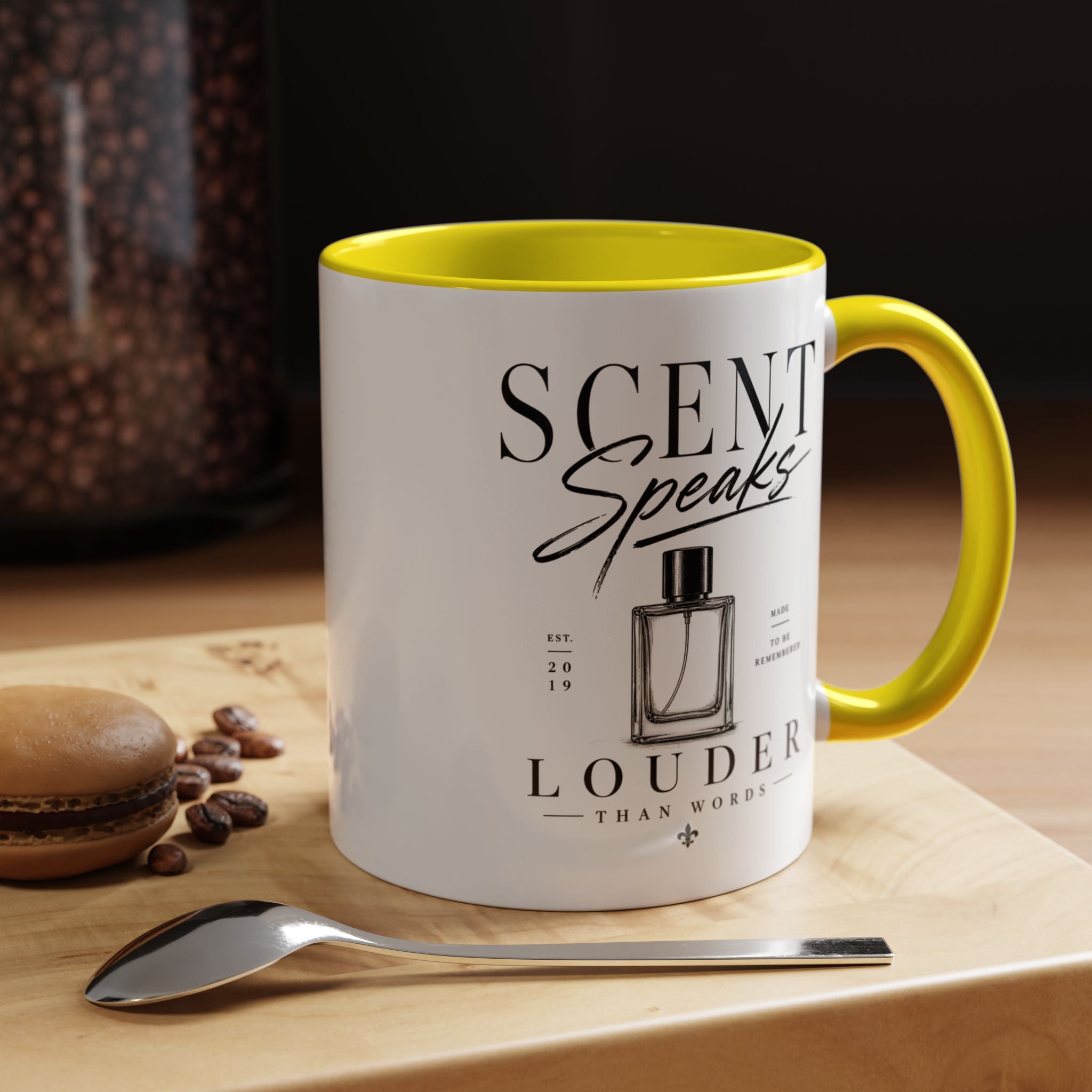 Scent Speaks Coffee Mug — "Scent Speaks Louder Than Words" Accent Mug (11/15oz)