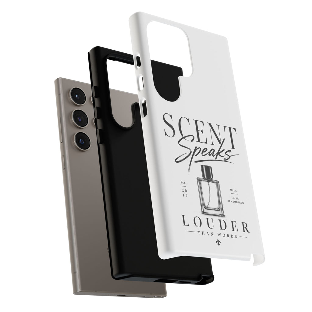 Phone Case — "Scent Speaks Louder Than Words" Perfume Bottle Design