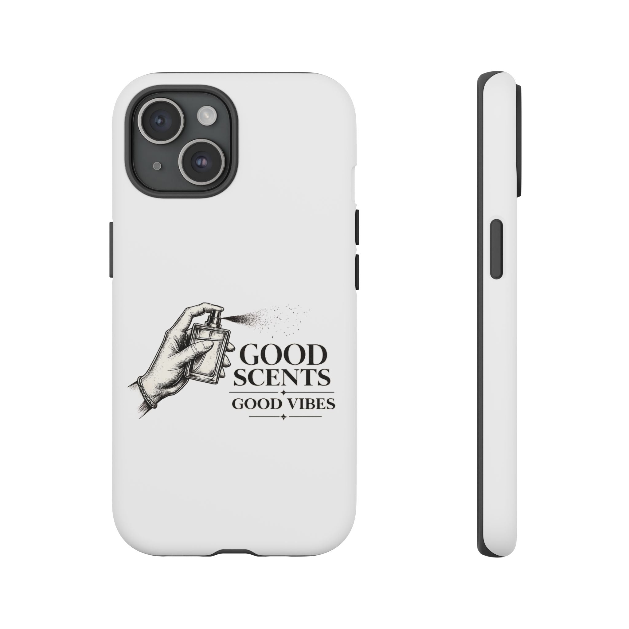 Phone Case - "Good Scents, Good Vibes" Fragrance Bottle Design