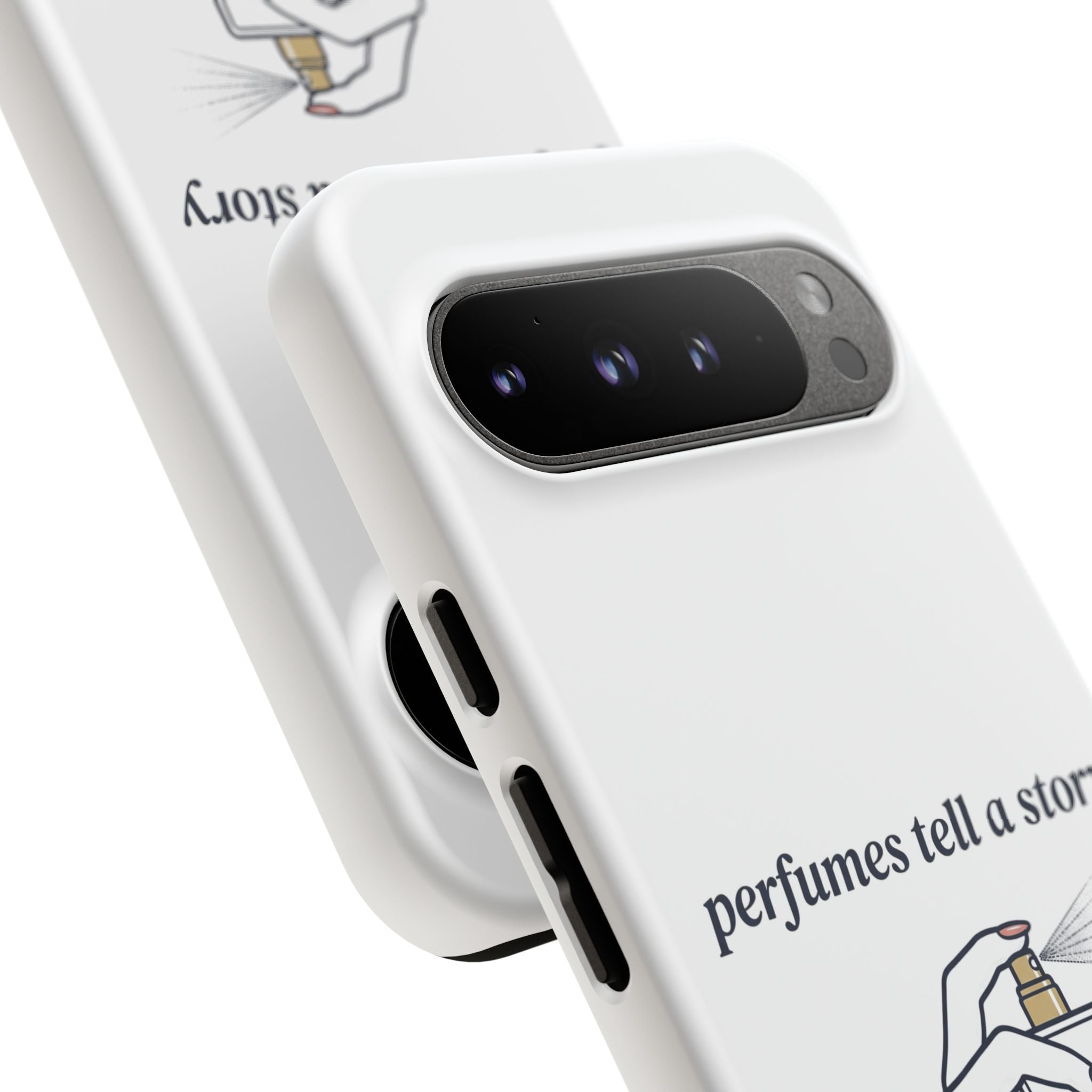 Phone Case — "perfumes tell a story" Minimalist Perfume Bottle Design