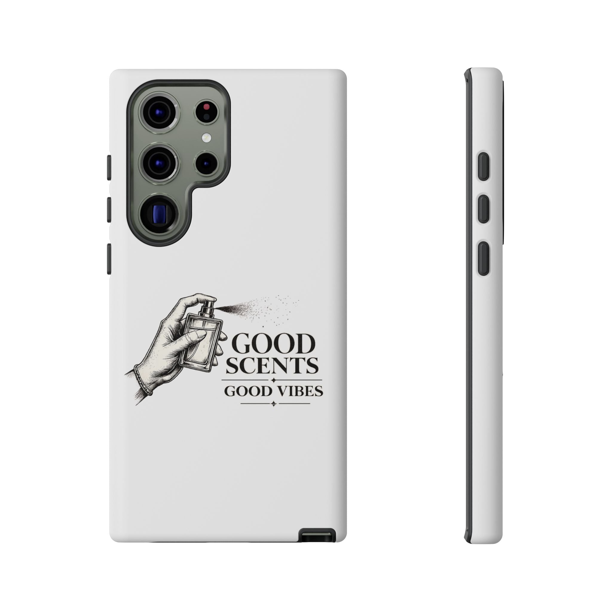 Phone Case - "Good Scents, Good Vibes" Fragrance Bottle Design