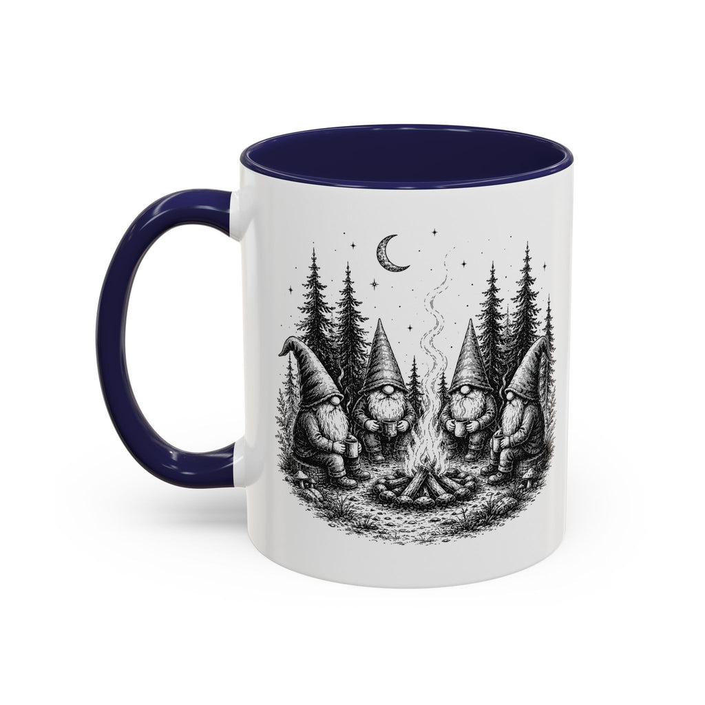 Gnome Campfire Coffee Mug — Woodland Camping Ceramic Accent Mug (11/15oz)