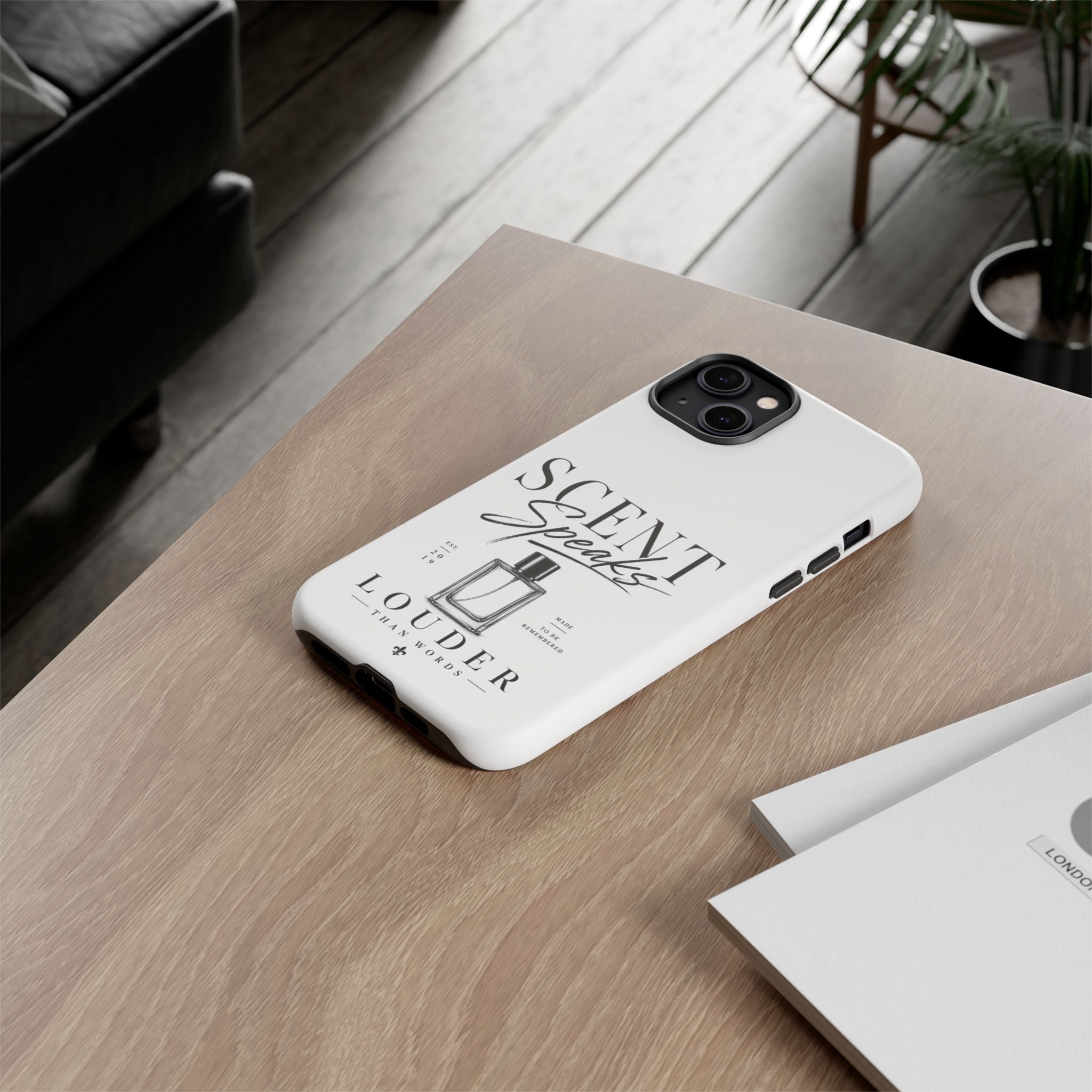 Phone Case — "Scent Speaks Louder Than Words" Perfume Bottle Design