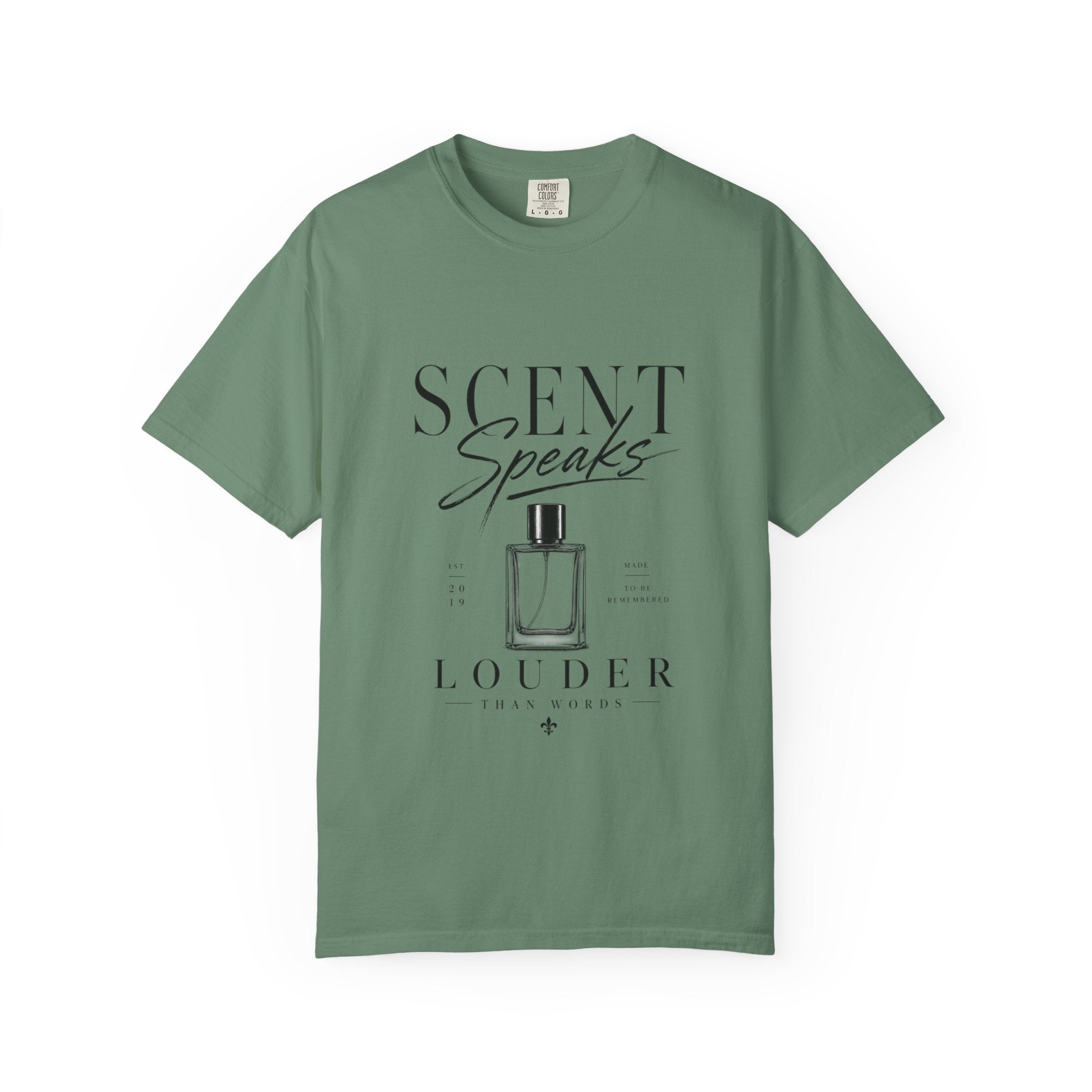 Perfume Graphic T-Shirt — “Scent Speaks Louder” Minimal Fragrance Tee