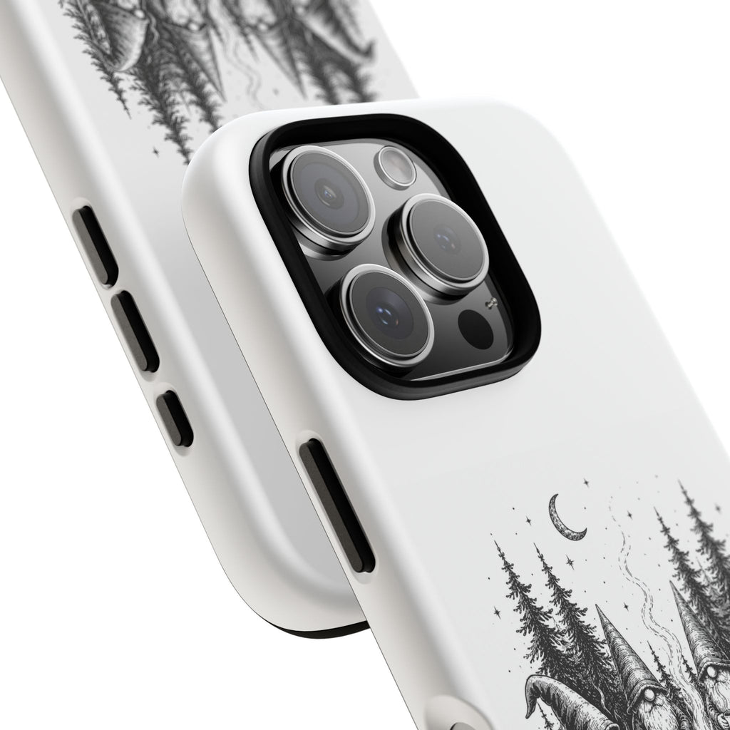 Gnome Campfire Protective Phone Case — Night Forest Illustration