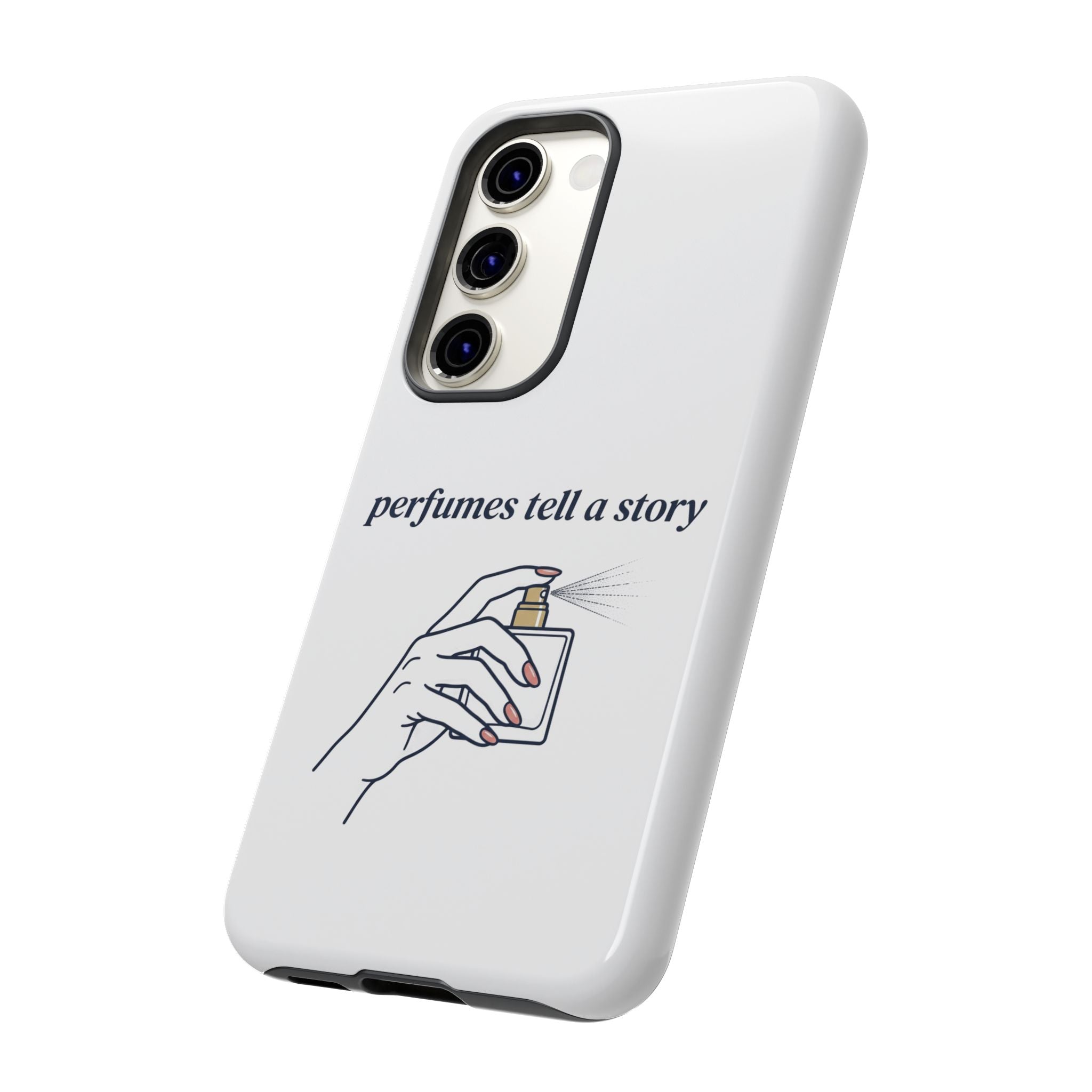 Phone Case — "perfumes tell a story" Minimalist Perfume Bottle Design